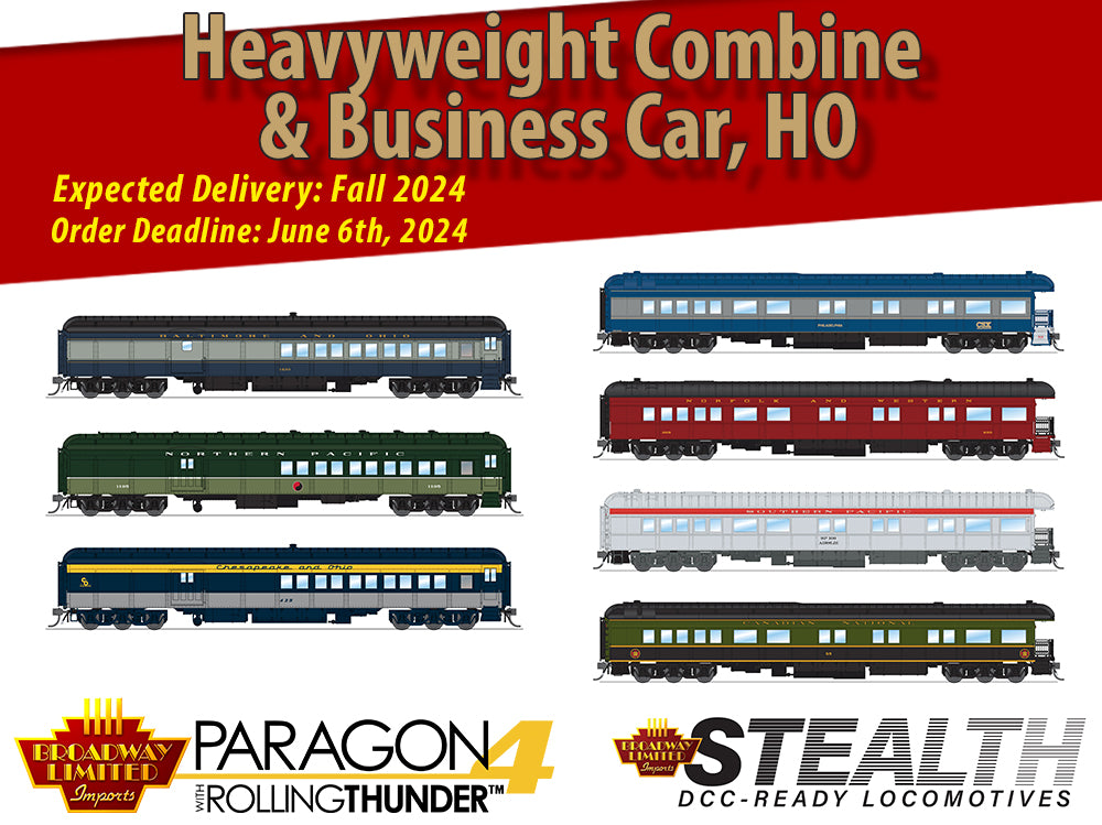 NEW PRODUCT ANNOUNCEMENT: Heavyweight Combine and Heavyweight Business Cars, HO scale