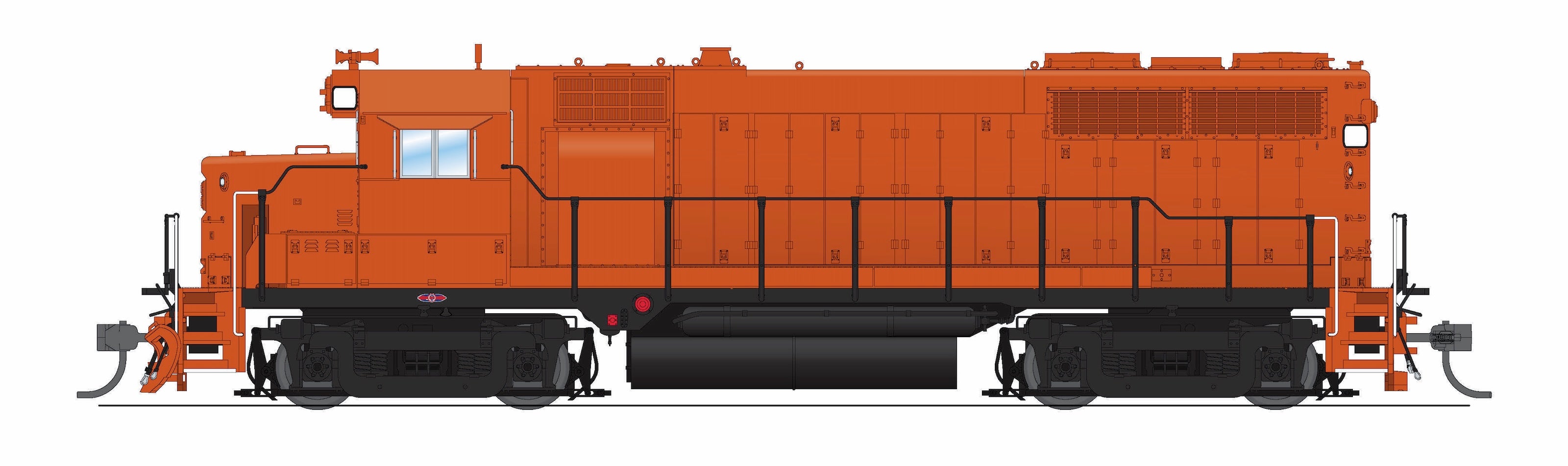 10045 EMD GP35, Unlettered, Painted Orange, Ann Arbor Details, No-Sound / DCC-Ready, HO (Smokebox Graphics Exclusive)