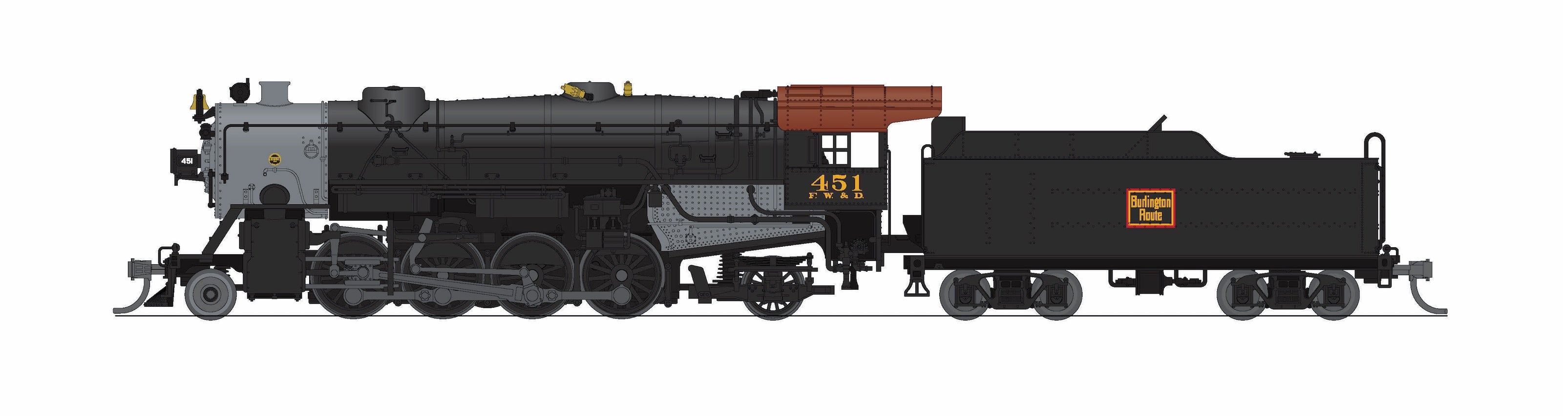 10052 USRA Heavy Mikado, CBQ (FWD) 451, No-Sound / DCC-Ready, N