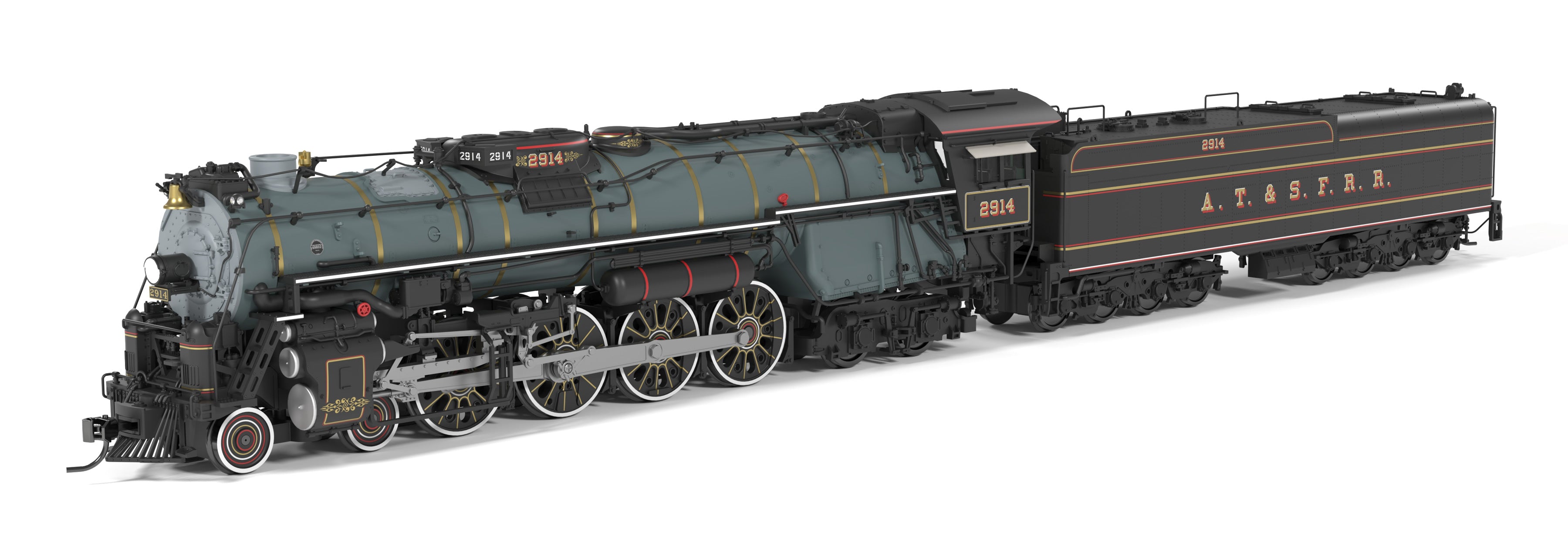 10118 ATSF Class 2900 4-8-4, #2914, Ornate 1870's Fantasy Paint, Paragon4 Sound/DC/DCC, Smoke, HO