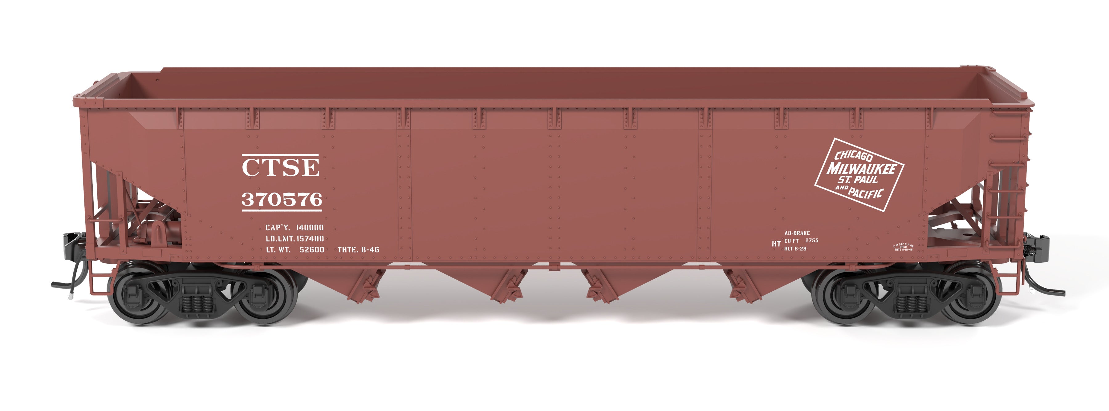 10137 ARA 70-ton 4-Bay Hopper, MILW, Oxide Red w/ White, 6-pack B, HO