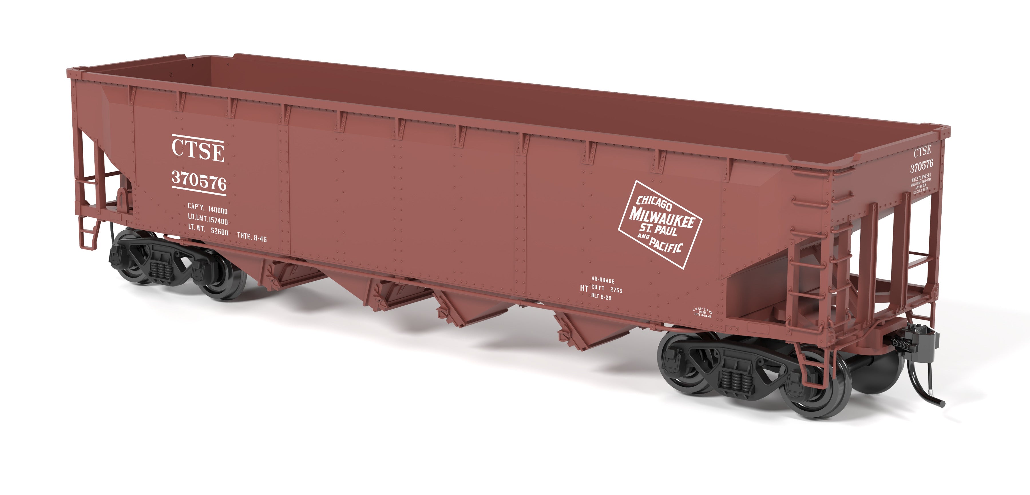 10136 ARA 70-ton 4-Bay Hopper, MILW, Oxide Red w/ White, 6-pack A, HO