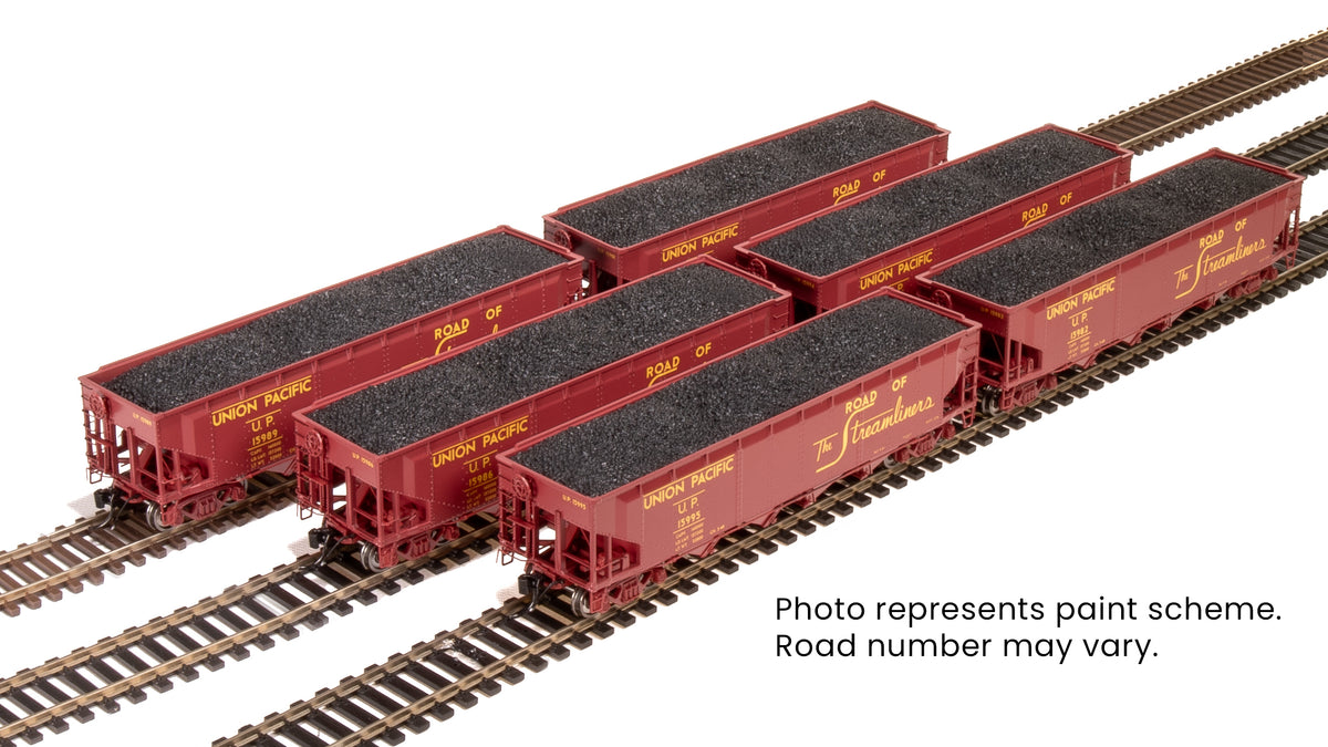 10140 ARA 70-ton 4-Bay Hopper, UP, "Streamliners / Serves All The West", 6-pack A, HO