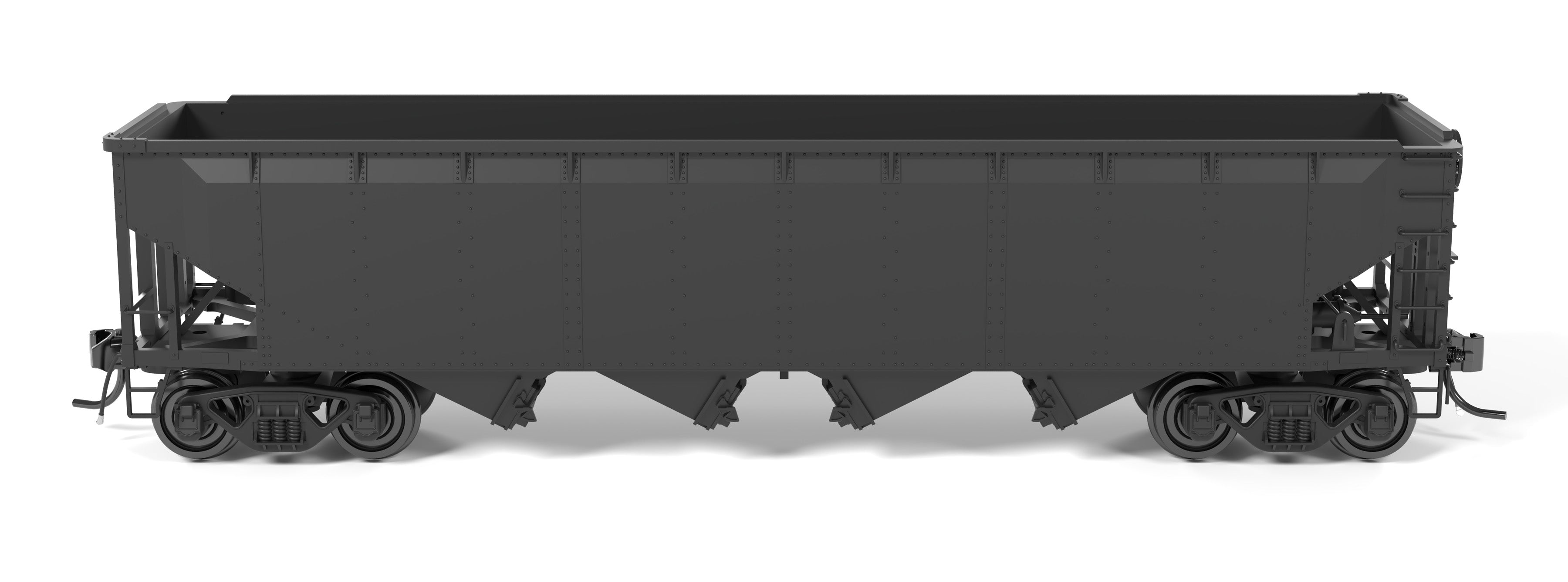 10143 ARA 70-ton 4-Bay Hopper, Unlettered, Painted Black, HO