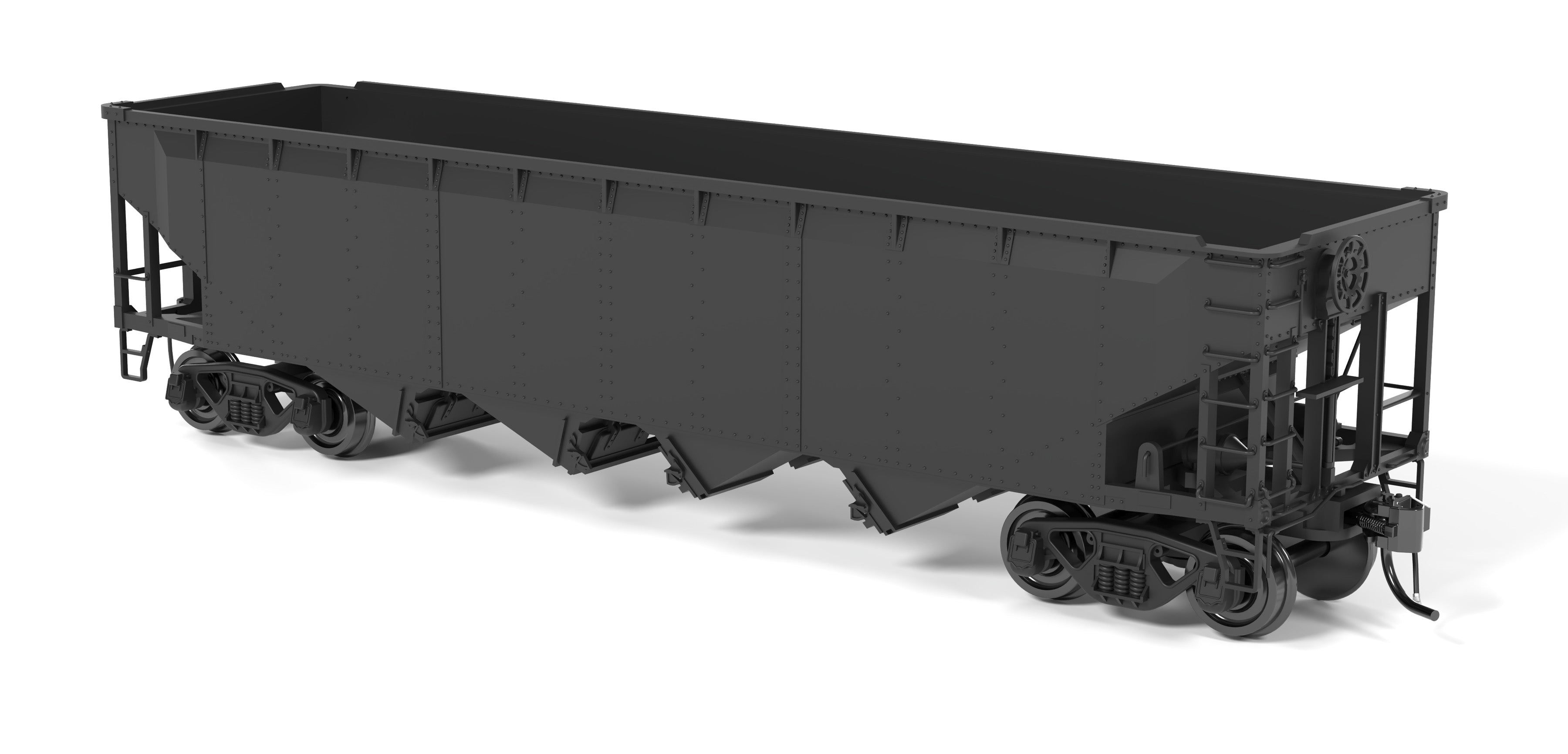 10143 ARA 70-ton 4-Bay Hopper, Unlettered, Painted Black, HO