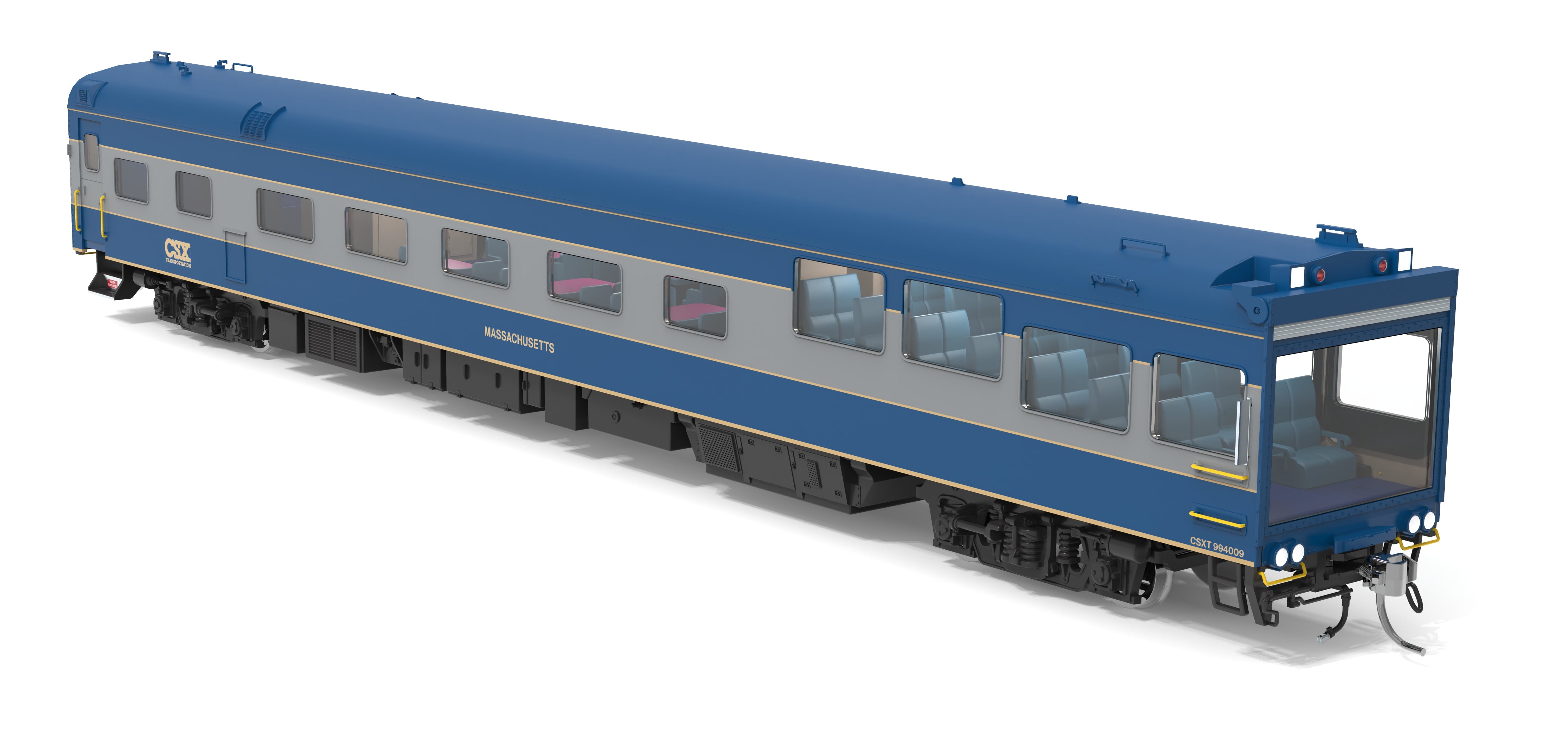 10173 CSX Track Inspection Car, #994009, "Massachusetts", 1999-2006 Appearance, HO