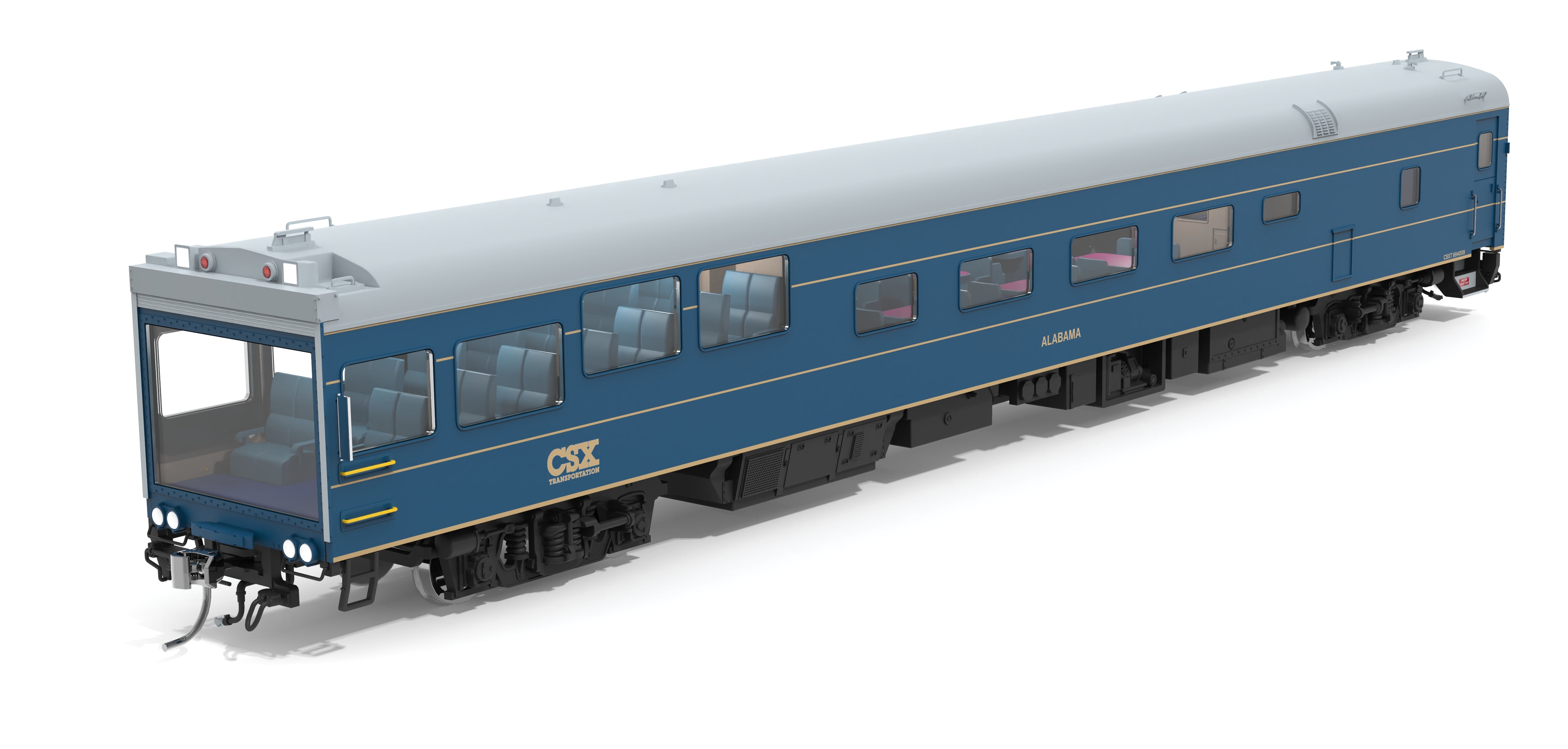 10174 CSX Track Inspection Car, #994009, "Alabama", 2006-2010 Appearance, HO
