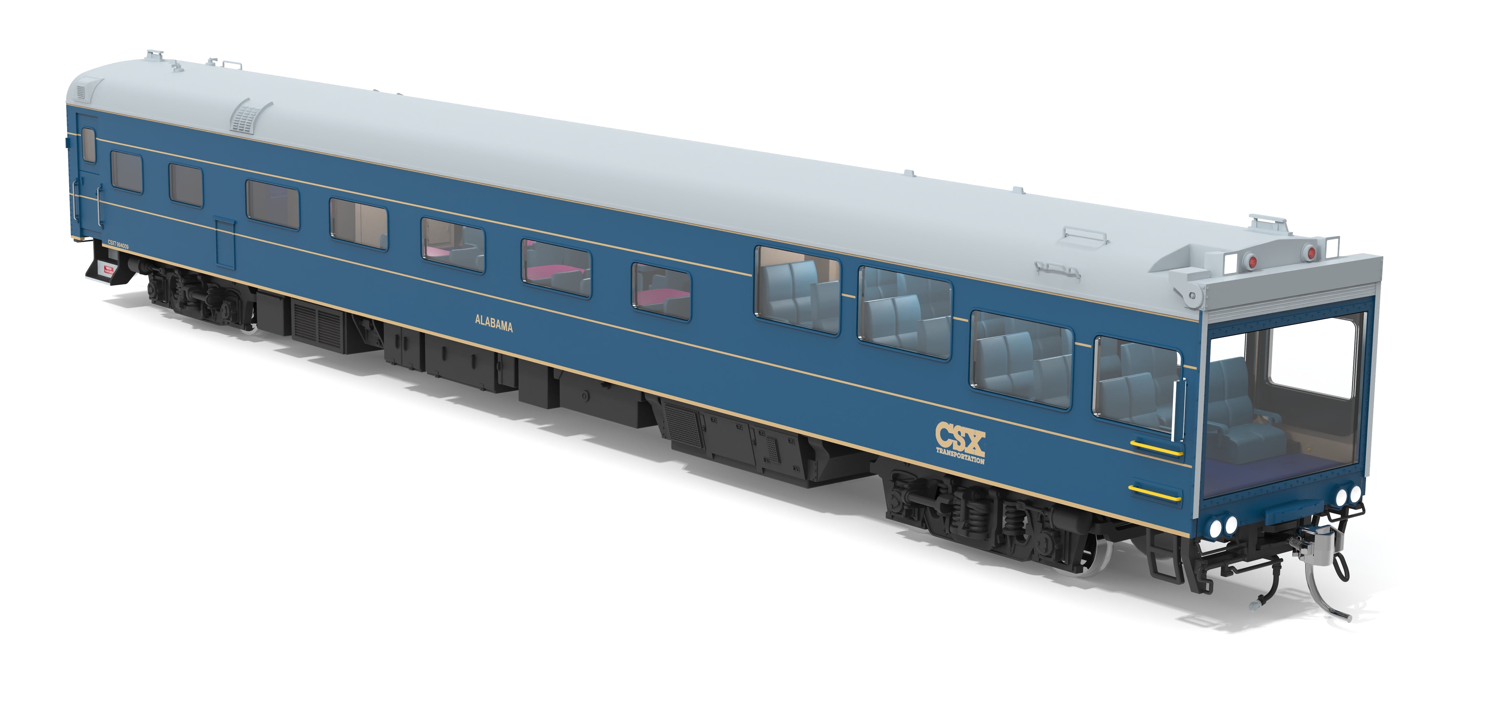 10174 CSX Track Inspection Car, #994009, "Alabama", 2006-2010 Appearance, HO