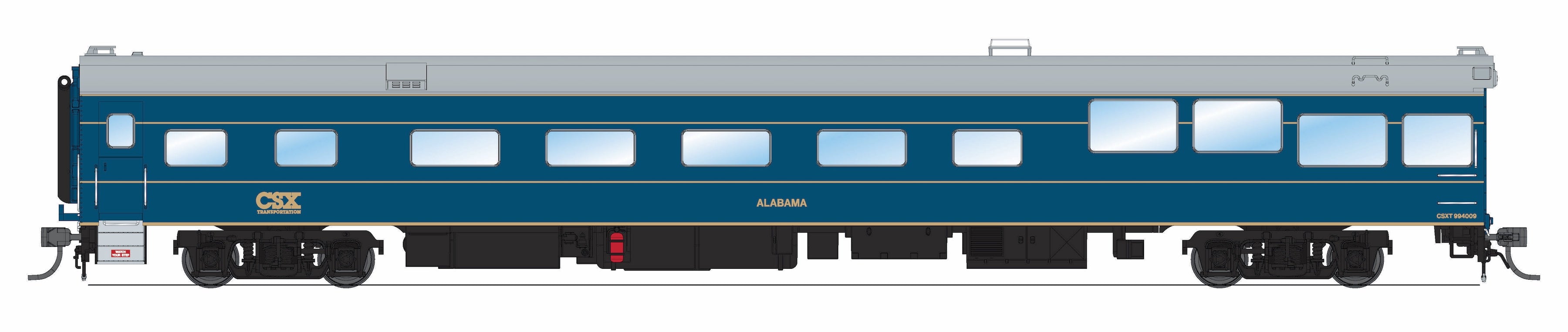 10175 CSX Track Inspection Car, #994009, "Alabama", 2014-2021 Appearance, HO