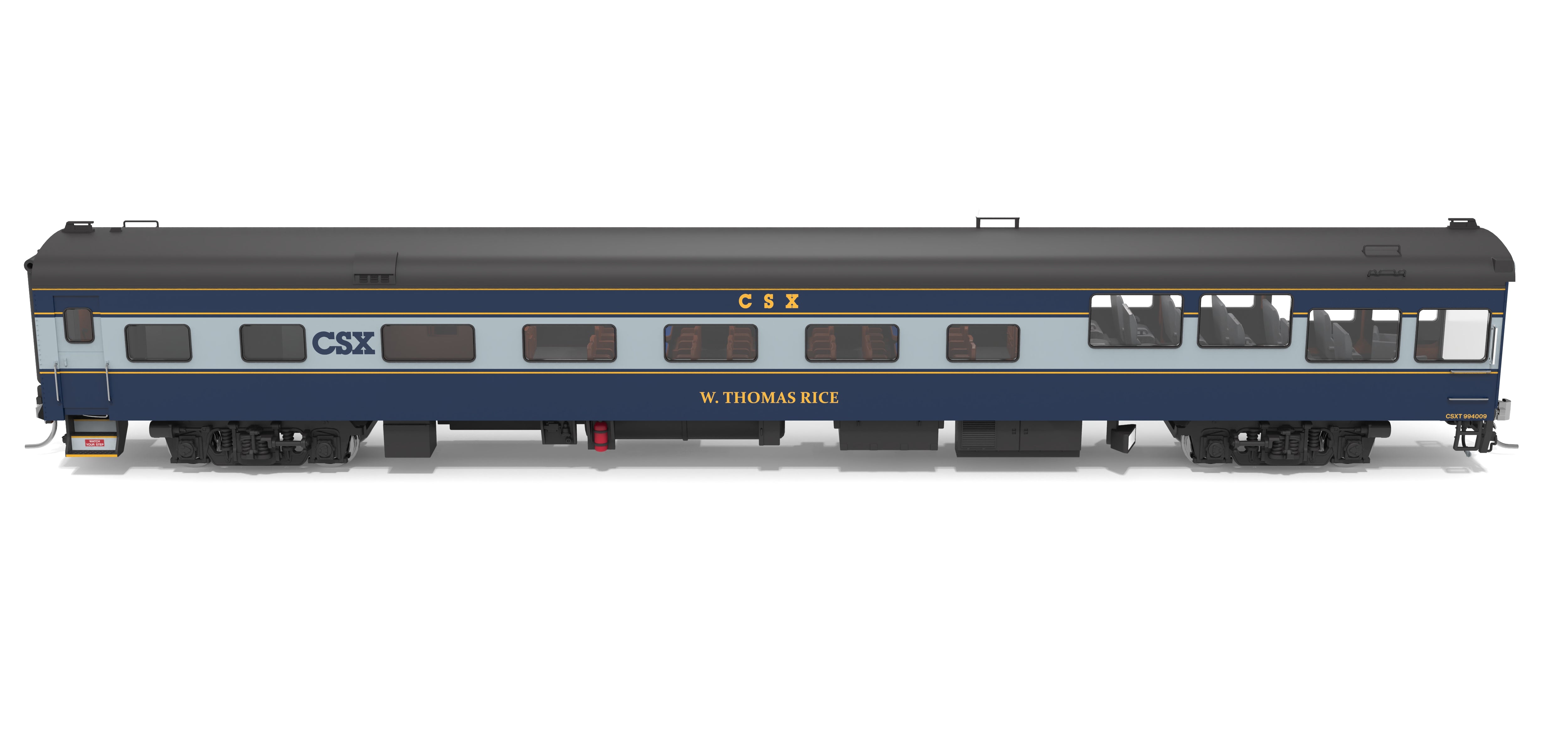 10176 CSX Track Inspection Car, #994009, "W. Thomas Rice", 2021-Present Day Appearance, HO