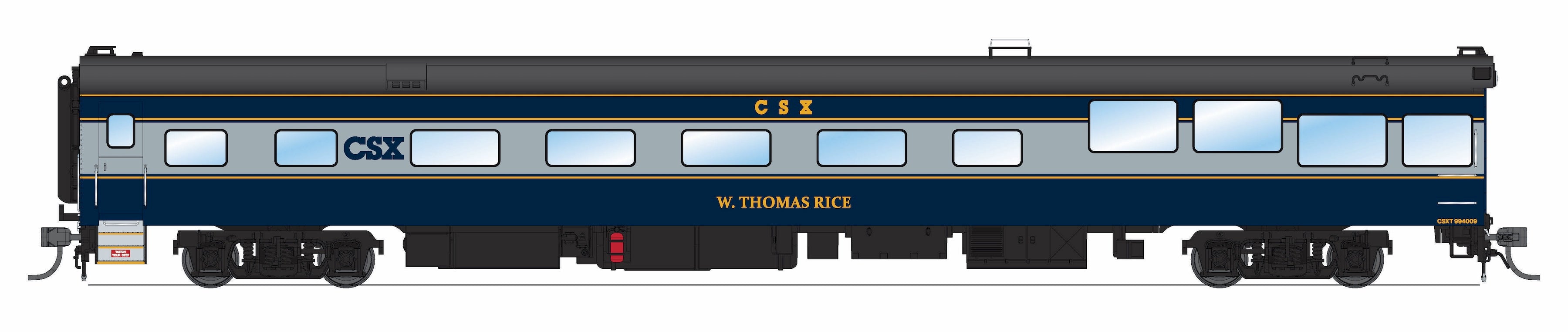 10176 CSX Track Inspection Car, #994009, "W. Thomas Rice", 2021-Present Day Appearance, HO