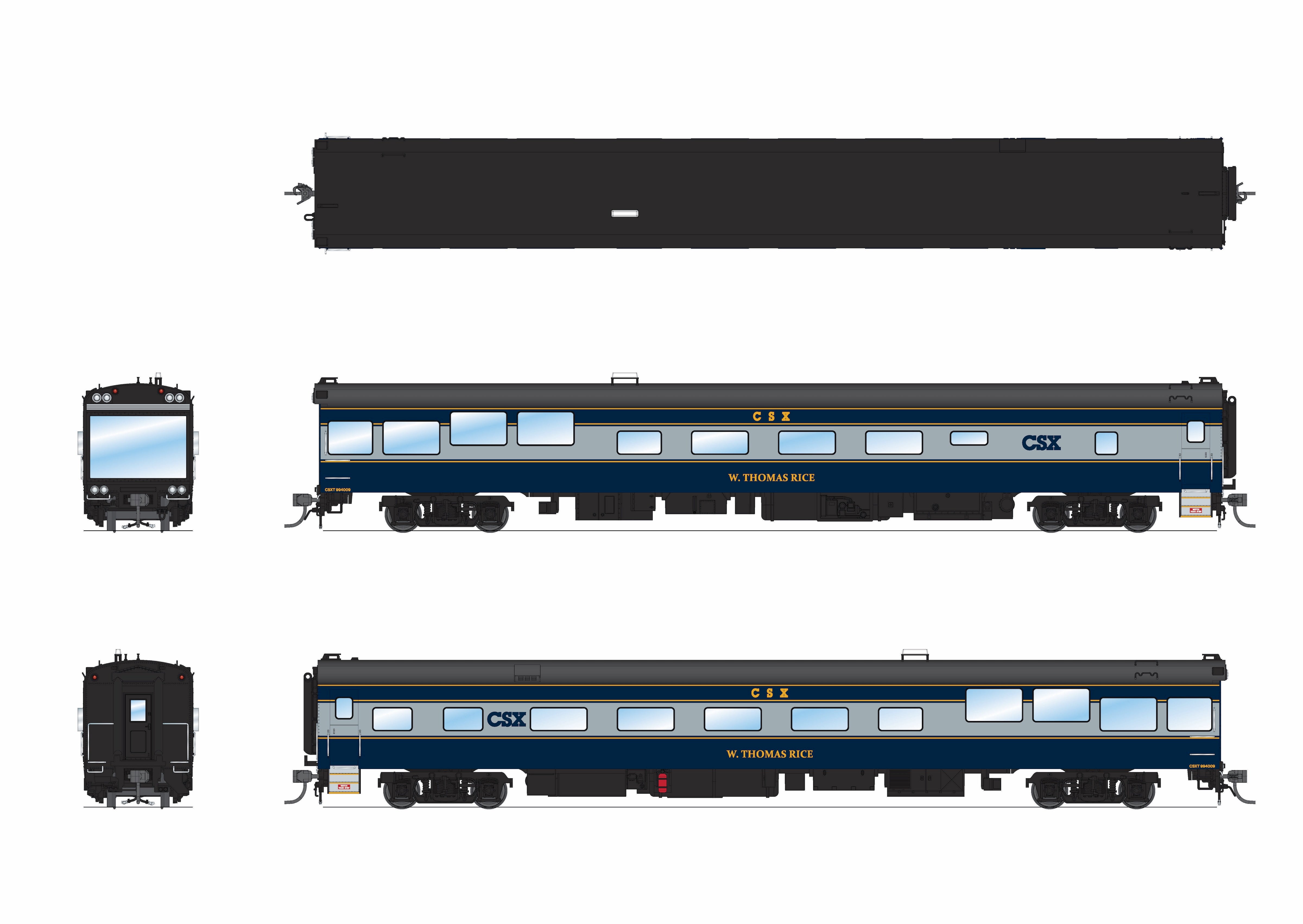 10176 CSX Track Inspection Car, #994009, "W. Thomas Rice", 2021-Present Day Appearance, HO