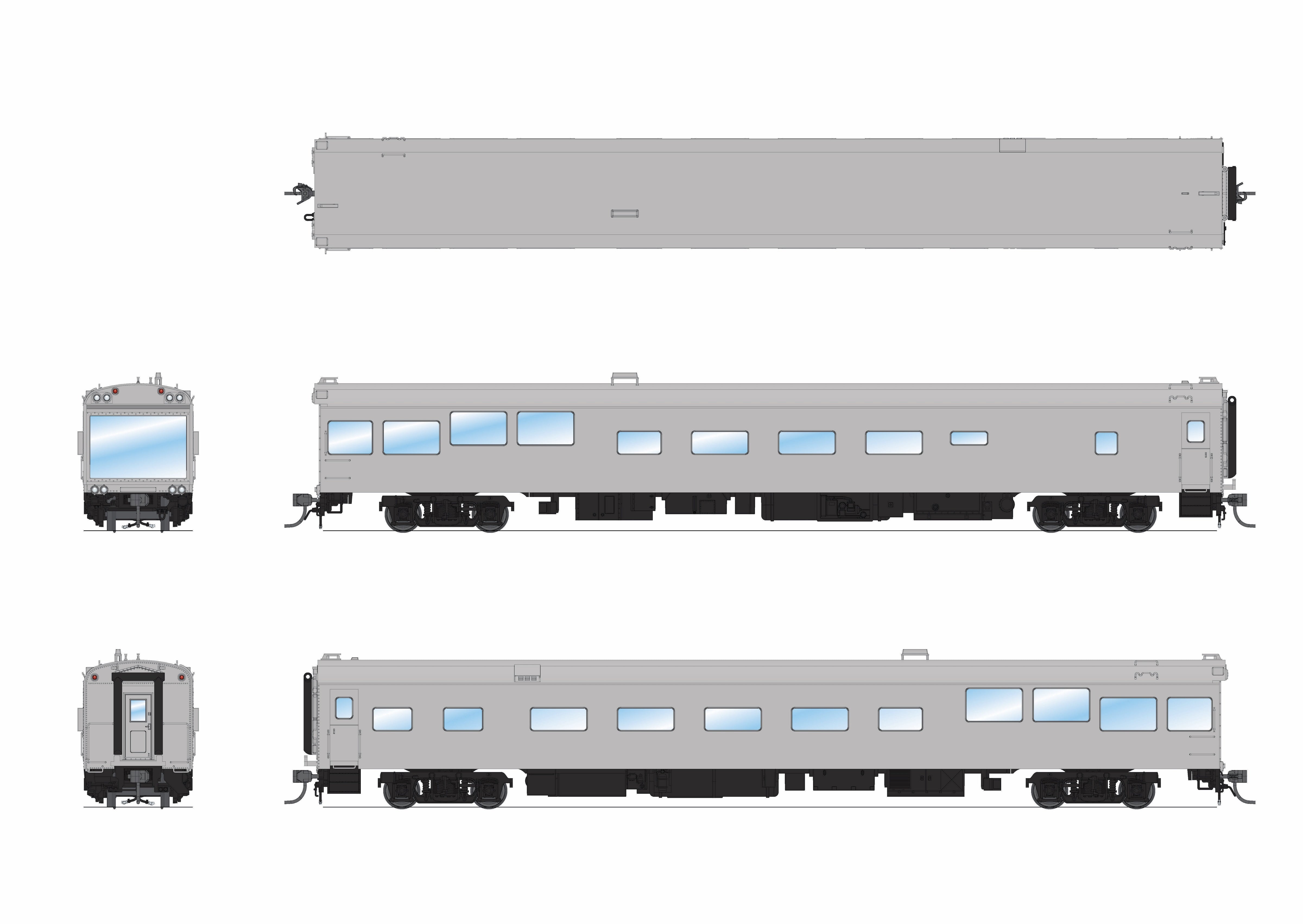 10178 CSX-Type Track Inspection Car, Unlettered / Primer Gray, HO