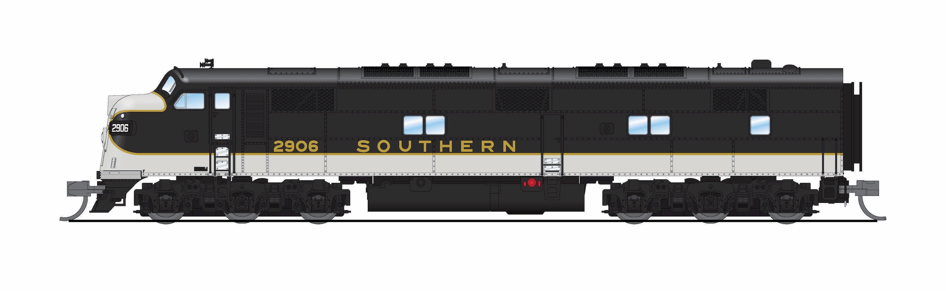 10234 EMD E7A, SOU 2906, Black Tuxedo Scheme, No-Sound / DCC-Ready, N