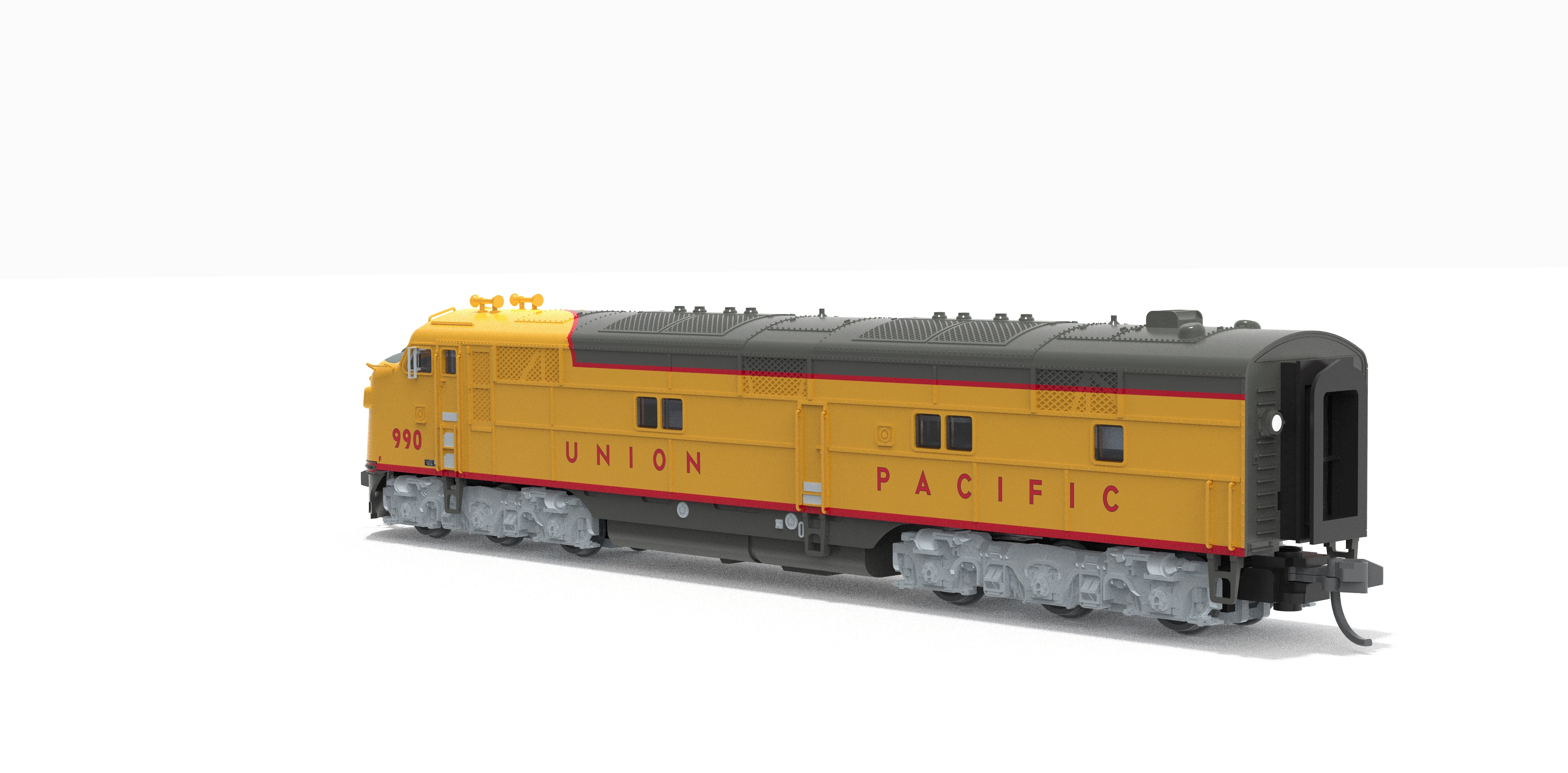 10237 EMD E7A, UP 989, Yellow & Gray, 1960's Appearance, Paragon4 Sound/DC/DCC, N