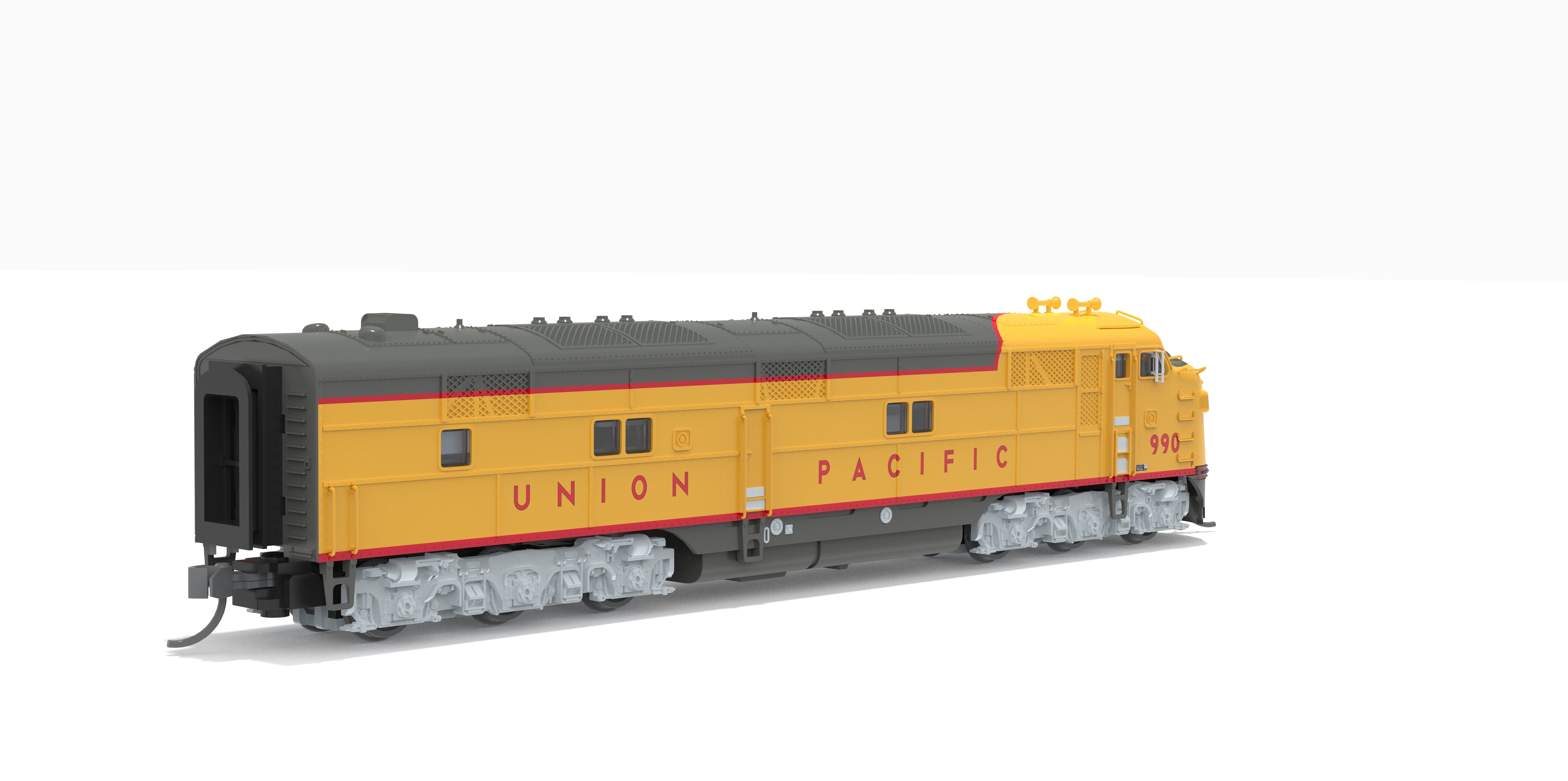 10237 EMD E7A, UP 989, Yellow & Gray, 1960's Appearance, Paragon4 Sound/DC/DCC, N