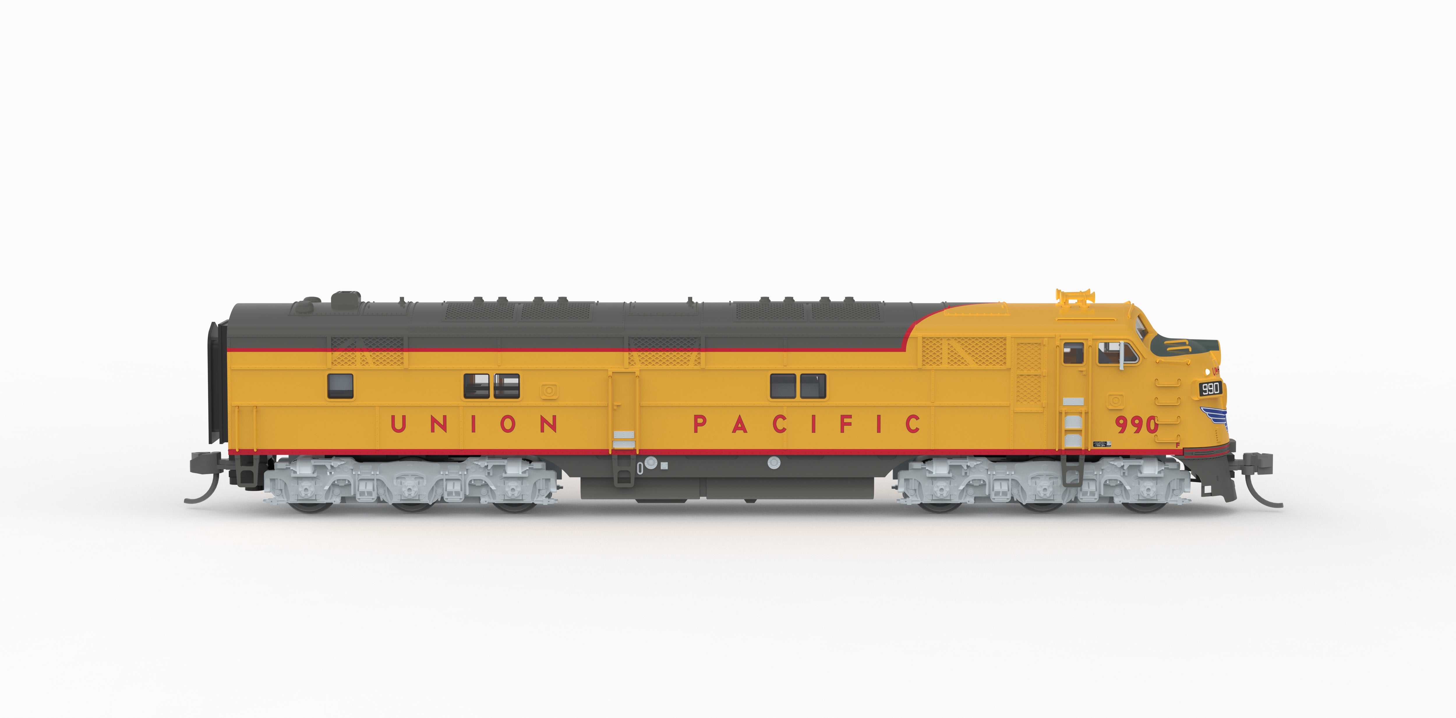 10237 EMD E7A, UP 989, Yellow & Gray, 1960's Appearance, Paragon4 Sound/DC/DCC, N