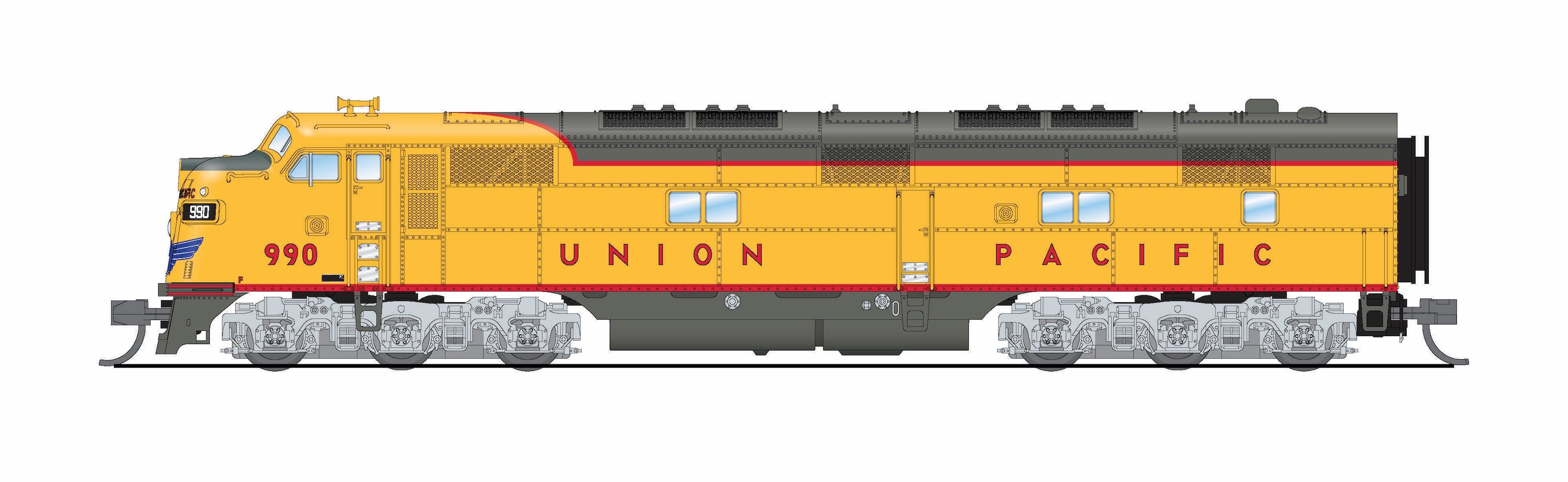 10240 EMD E7A, UP 989, Yellow & Gray, 1960's Appearance, No-Sound / DCC-Ready, N
