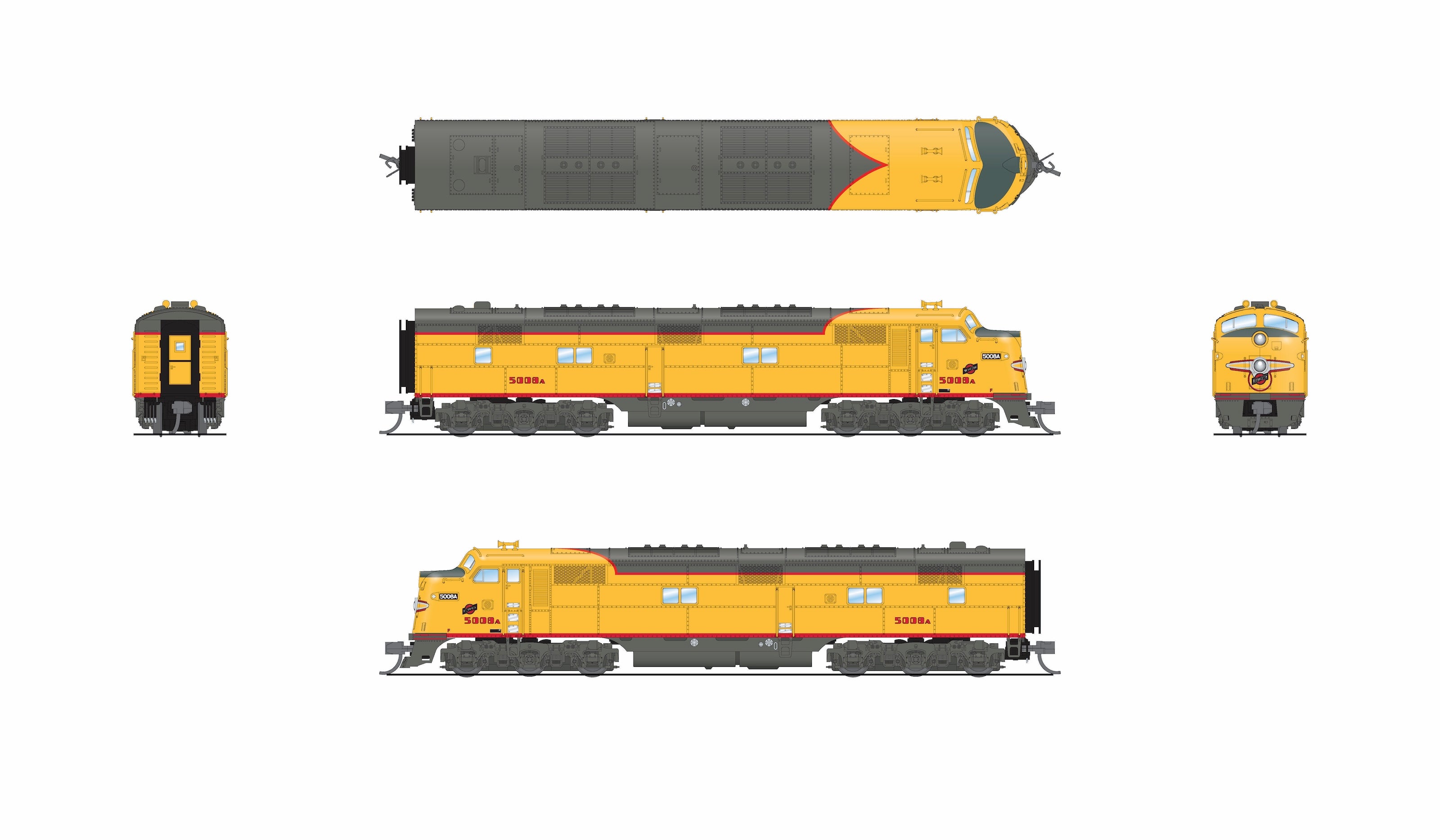 10262 EMD E7A, C&NW 5008A, Streamliner Scheme, Paragon4 Sound/DC/DCC, N (Pioneer Trains Exclusive)