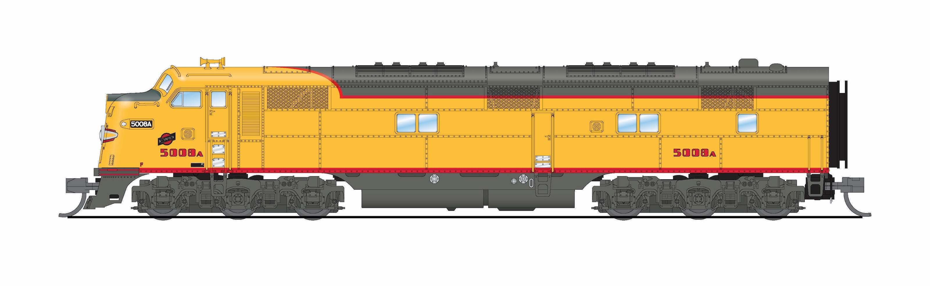 10264 EMD E7A, C&NW 5008A, Streamliner Scheme, No-Sound / DCC-Ready, N (Pioneer Trains Exclusive)