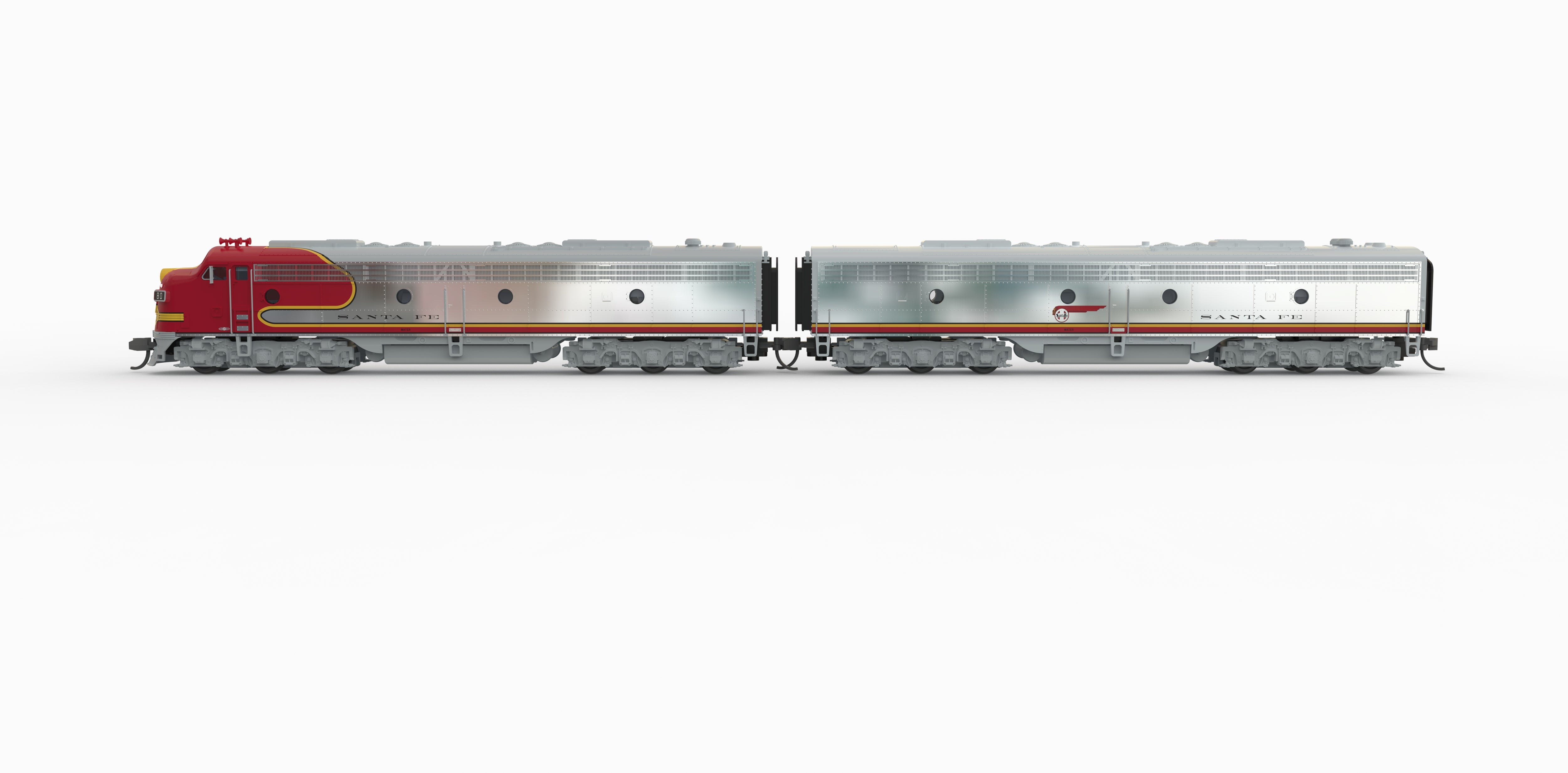 10280 EMD E8 A/B Set, ATSF 80L / 80A,1950's Appearance, A-unit Paragon4 Sound/DC/DCC, Unpowered B, N
