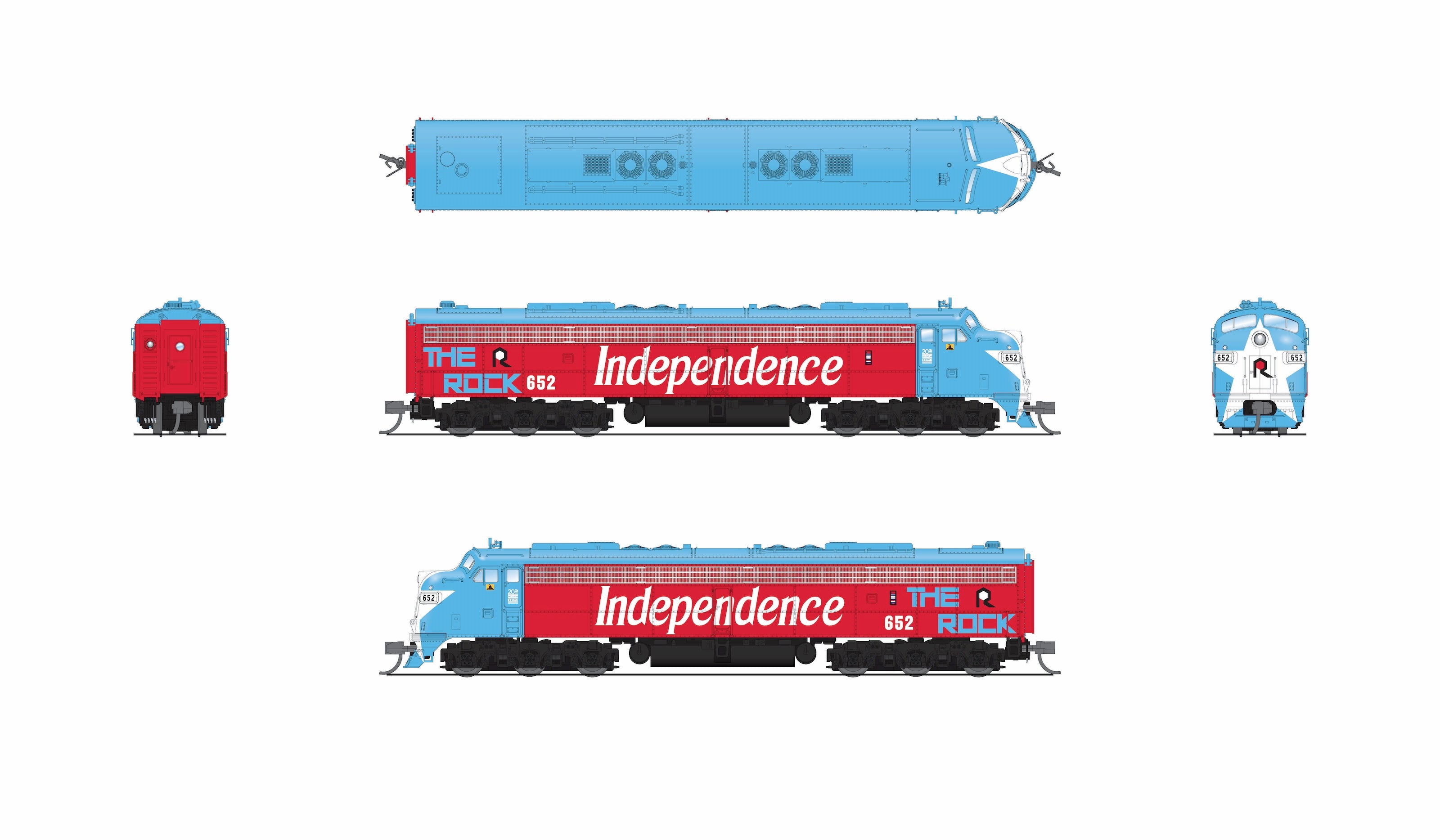10295 EMD E8A, CRIP #652, Rock Island Bicentennial, No-Sound / DCC-Ready, N