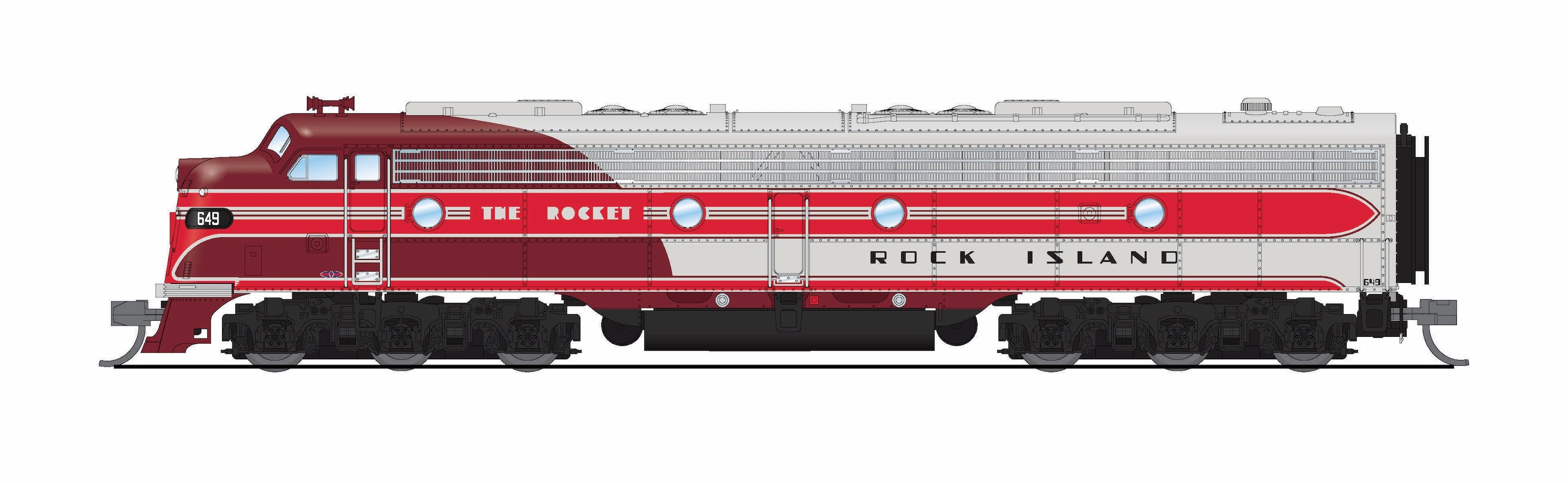 10298 EMD E8A, CRIP 649, "The Rocket" Scheme, No-Sound / DCC-Ready, N