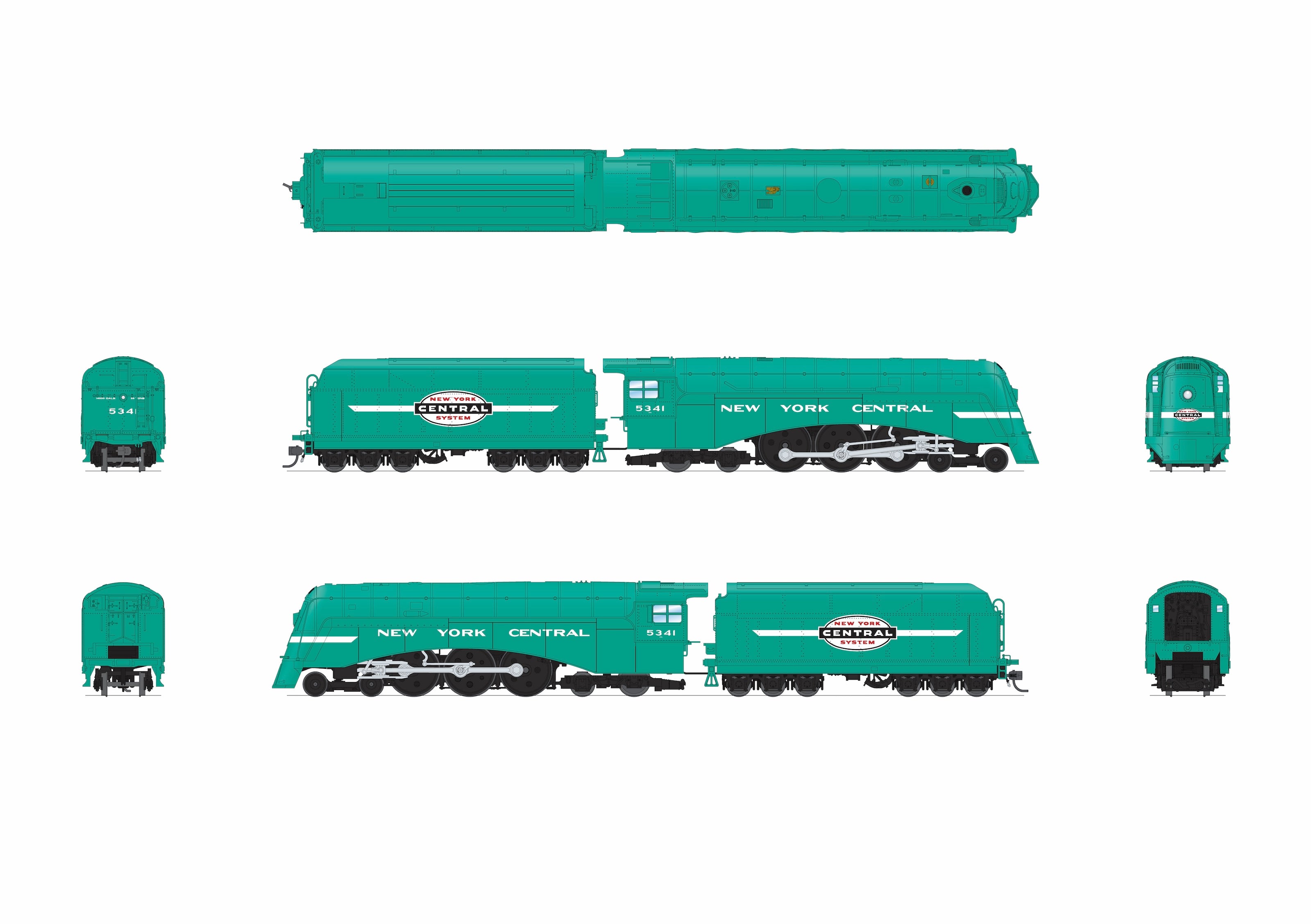 10338 Commodore Vanderbilt, NYC 5341, Century Green Fantasy Paint, Paragon4 Sound/DC/DCC, w/ Smoke, HO