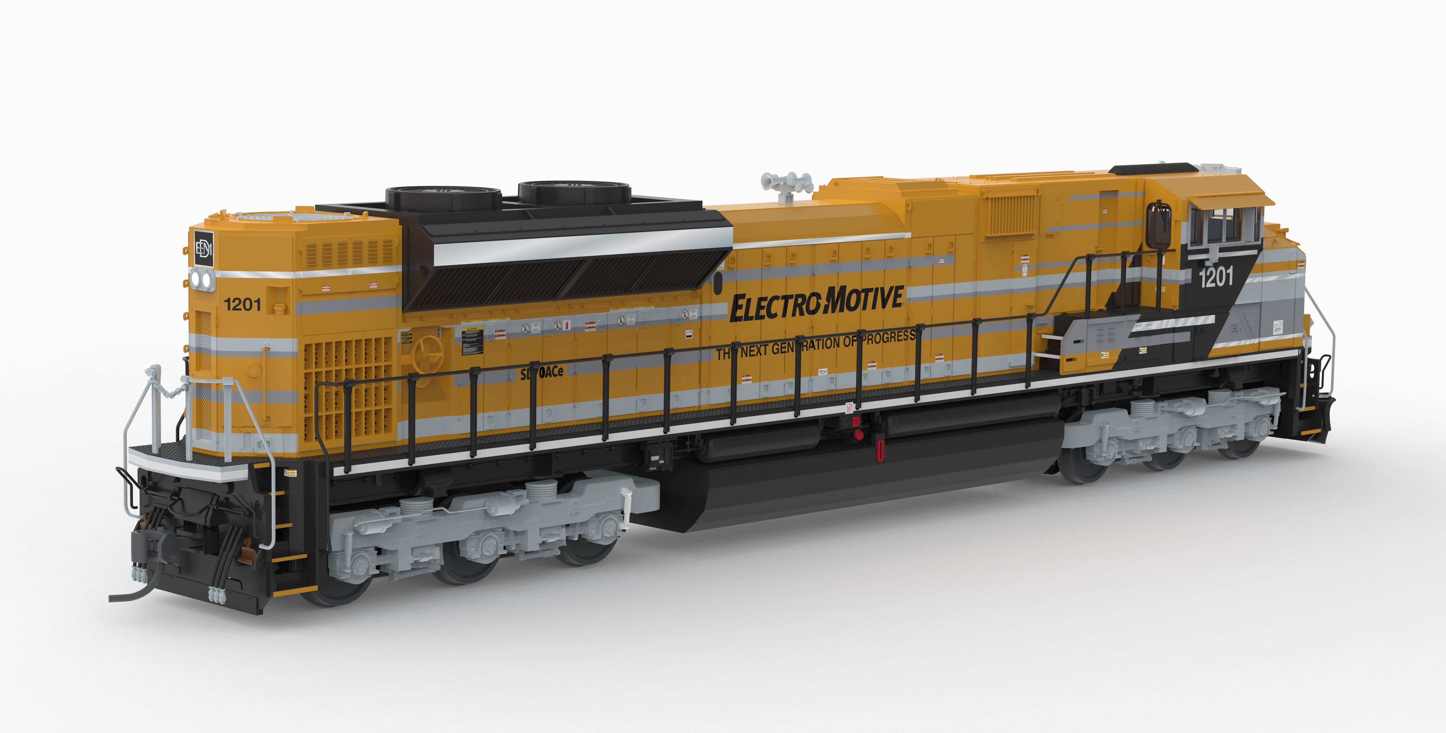 10430 EMD SD70ACe, EMD Demo 1201, Yellow Progress Rail, No-Sound / DCC-Ready, HO