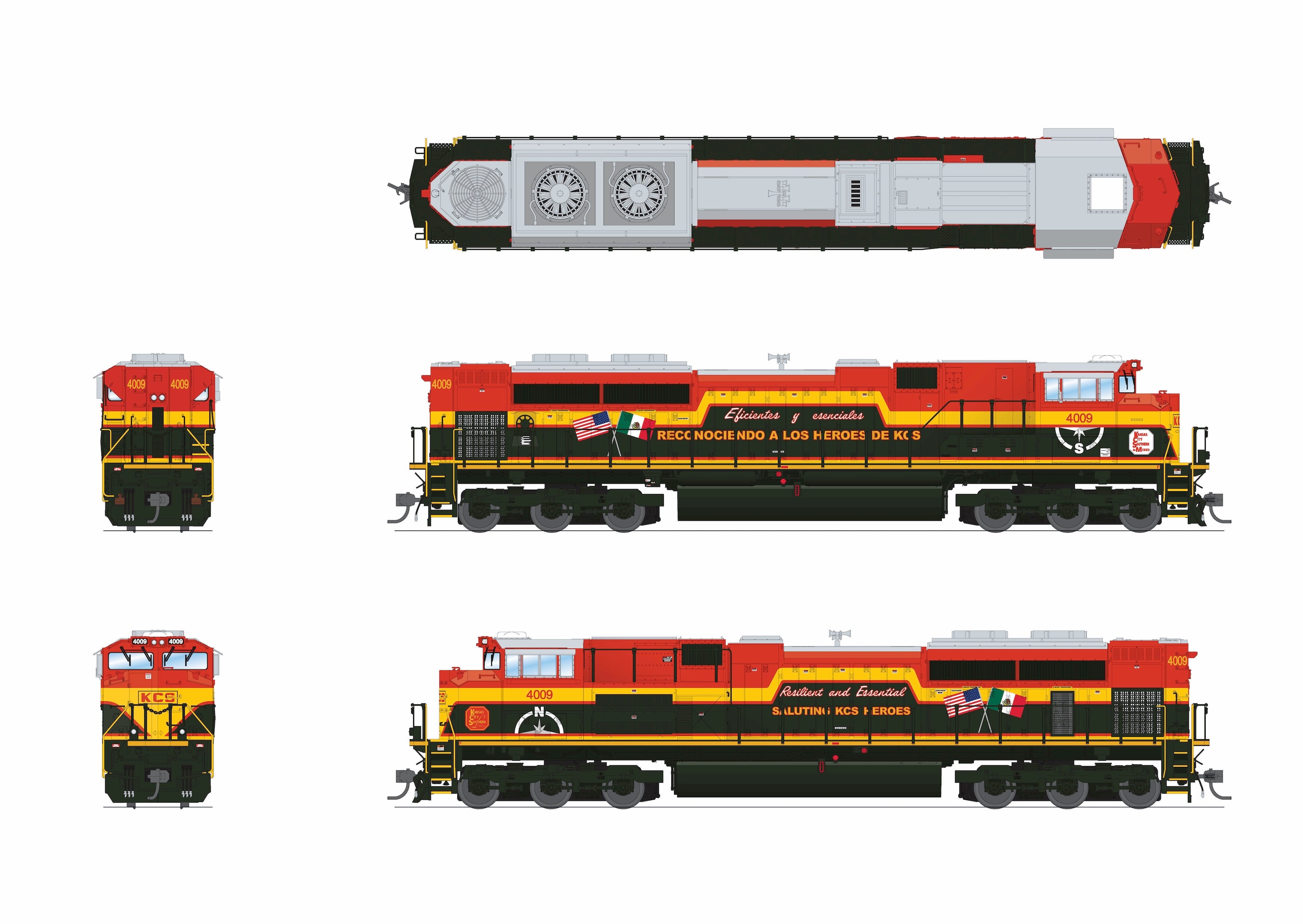 10433 EMD SD70ACe, KCS 4009, "Heroes" Scheme, Paragon4 Sound/DC/DCC, HO
