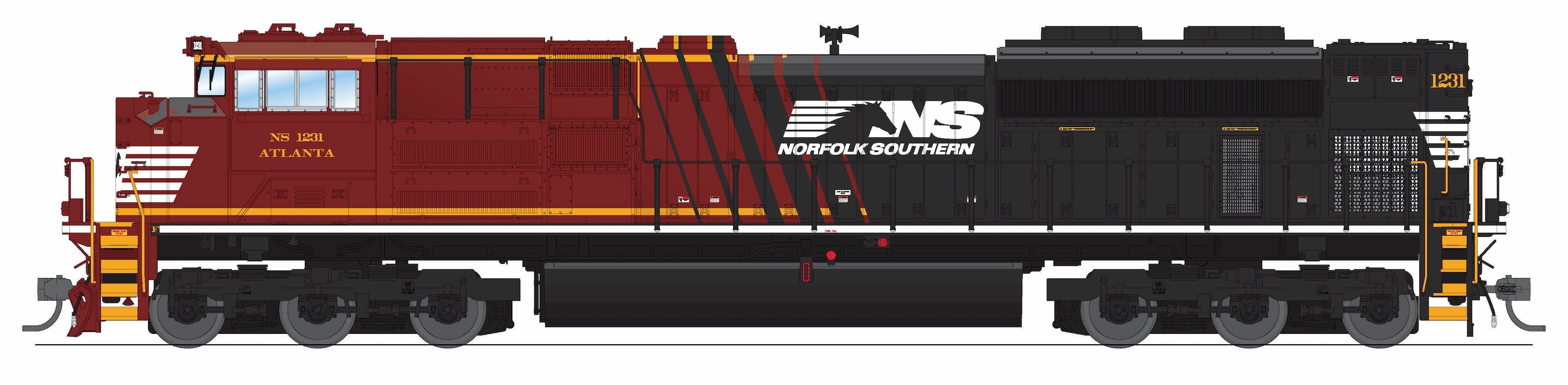 10438 EMD SD70ACe, NS 1231 "Atlanta", Office Car Special, No-Sound / DCC-Ready, HO