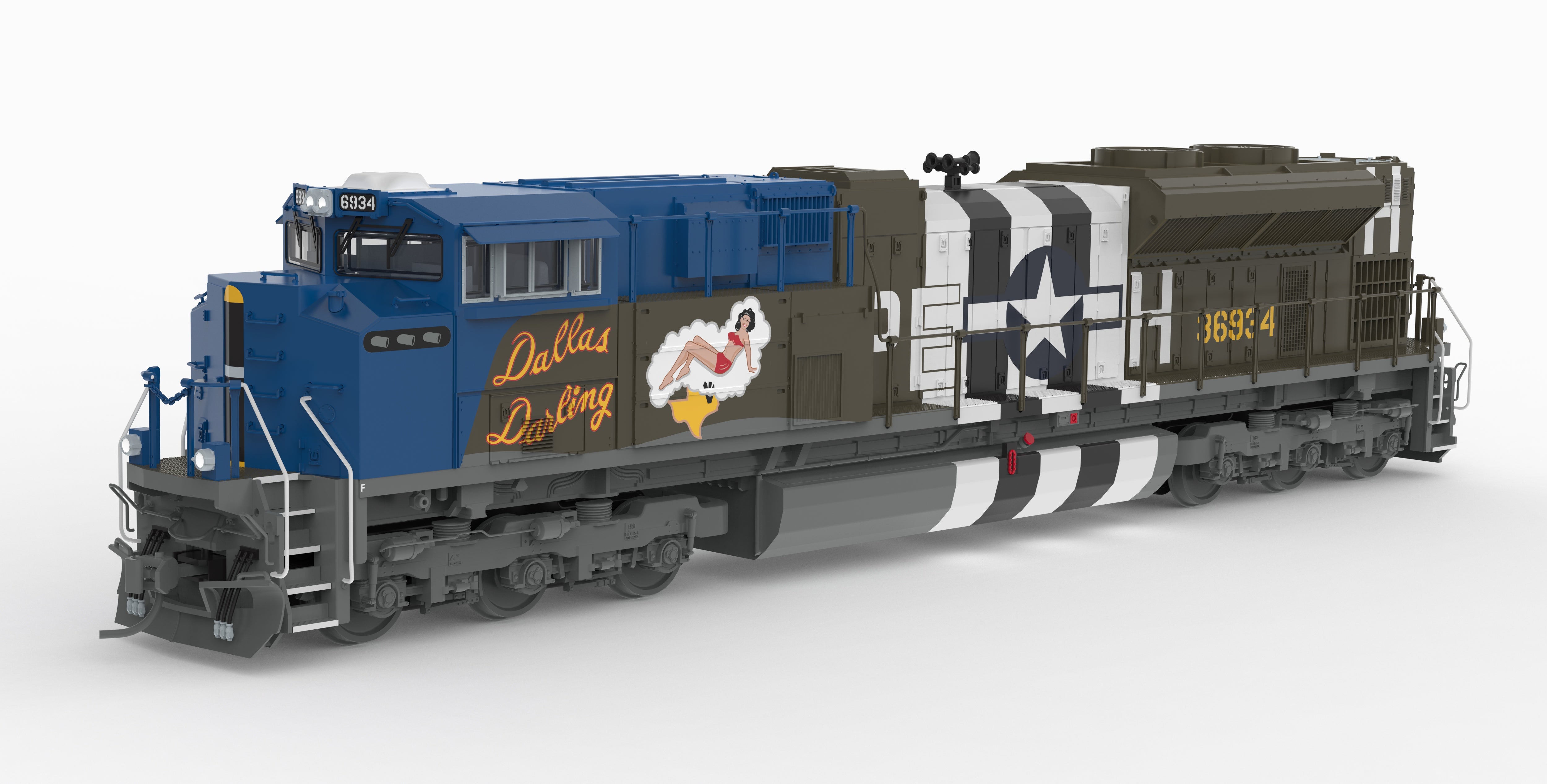 10446 EMD SD70ACe, "Dallas Darling" WWII Fantasy Paint, No-Sound / DCC-Ready, HO (Trainworld Exclusive)