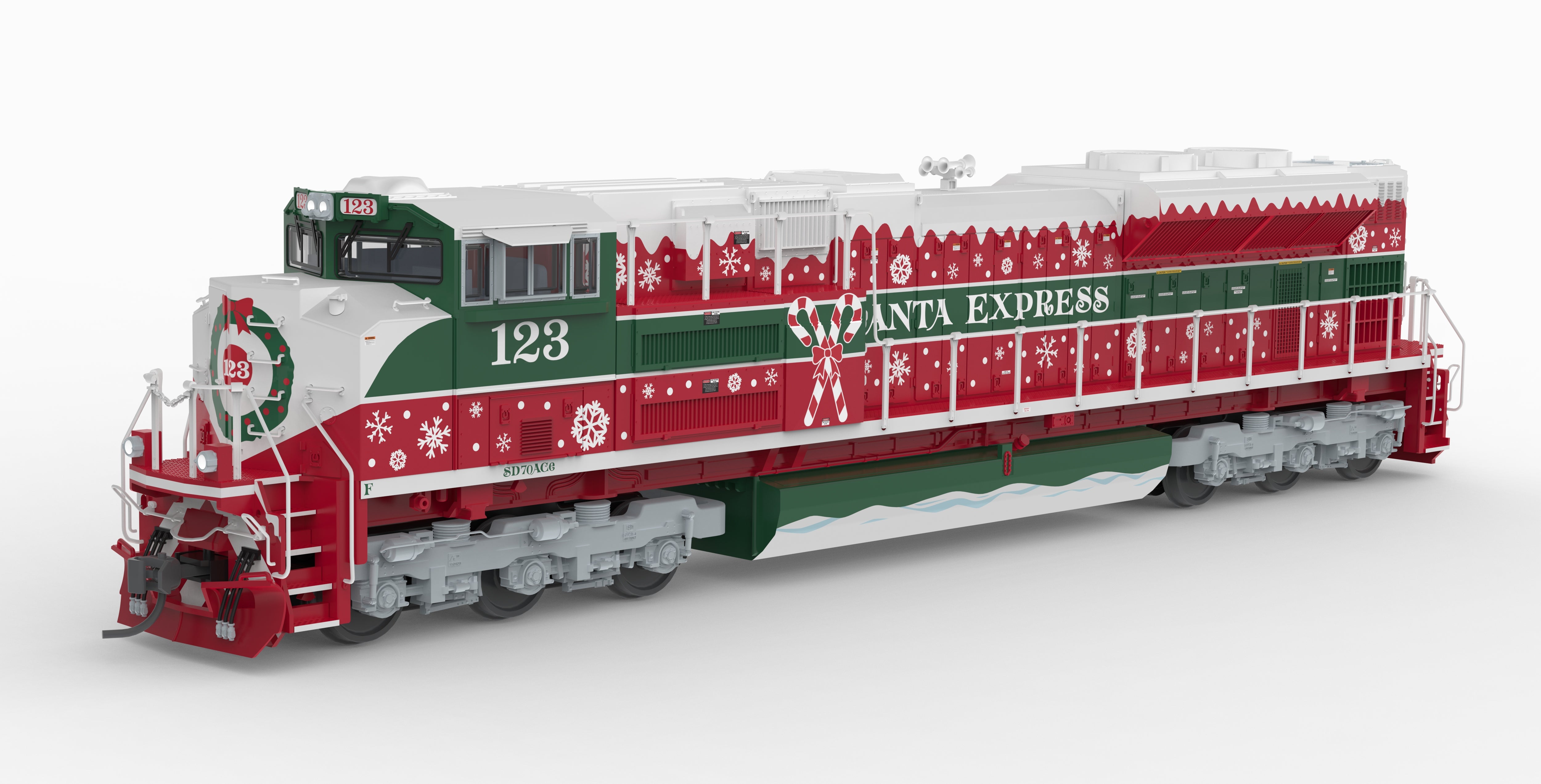 10449 EMD SD70ACe, Christmas Fantasy Paint, Paragon4 Sound/DC/DCC, w/ Smoke, HO (Trainworld Exclusive)