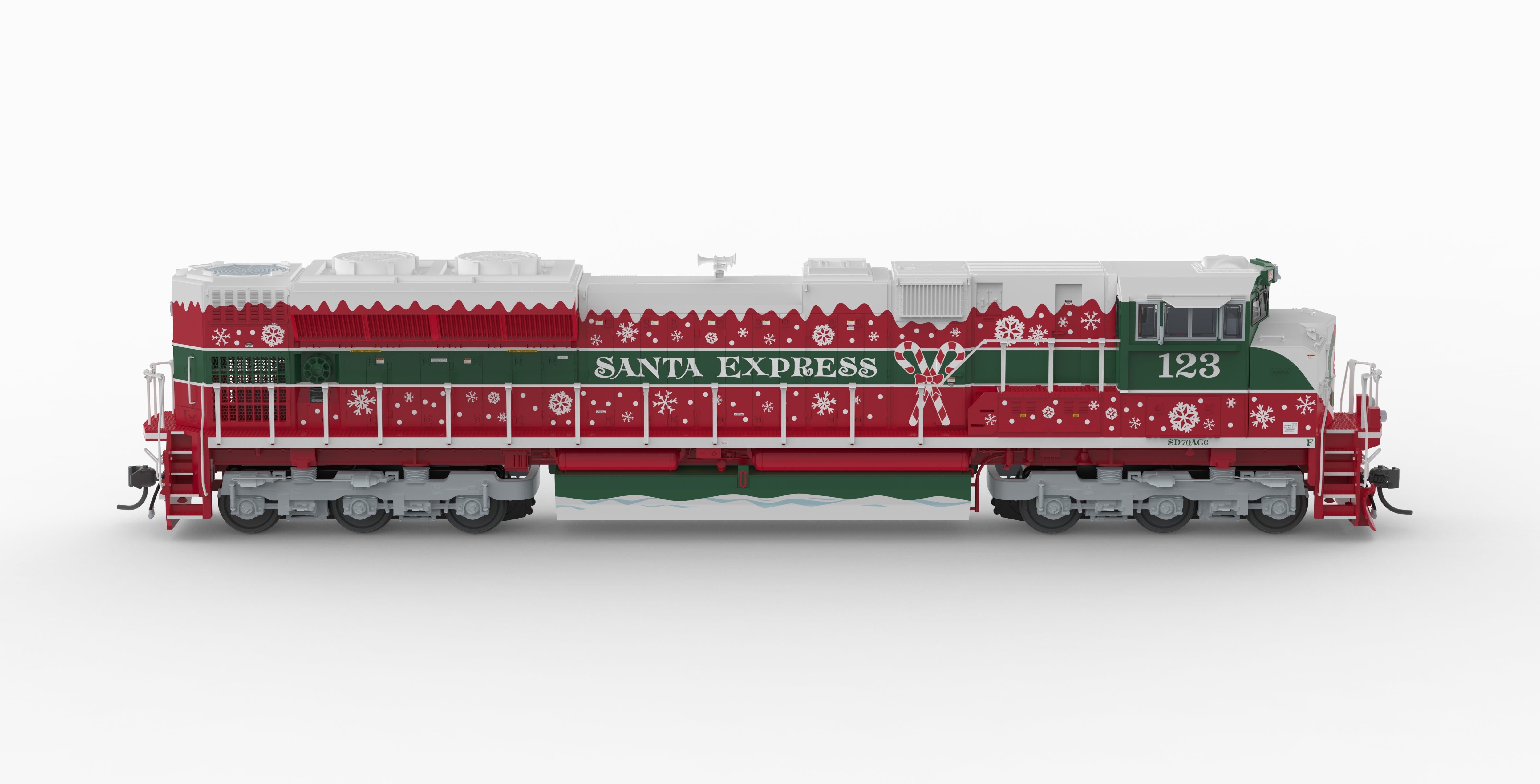 10449 EMD SD70ACe, Christmas Fantasy Paint, Paragon4 Sound/DC/DCC, w/ Smoke, HO (Trainworld Exclusive)