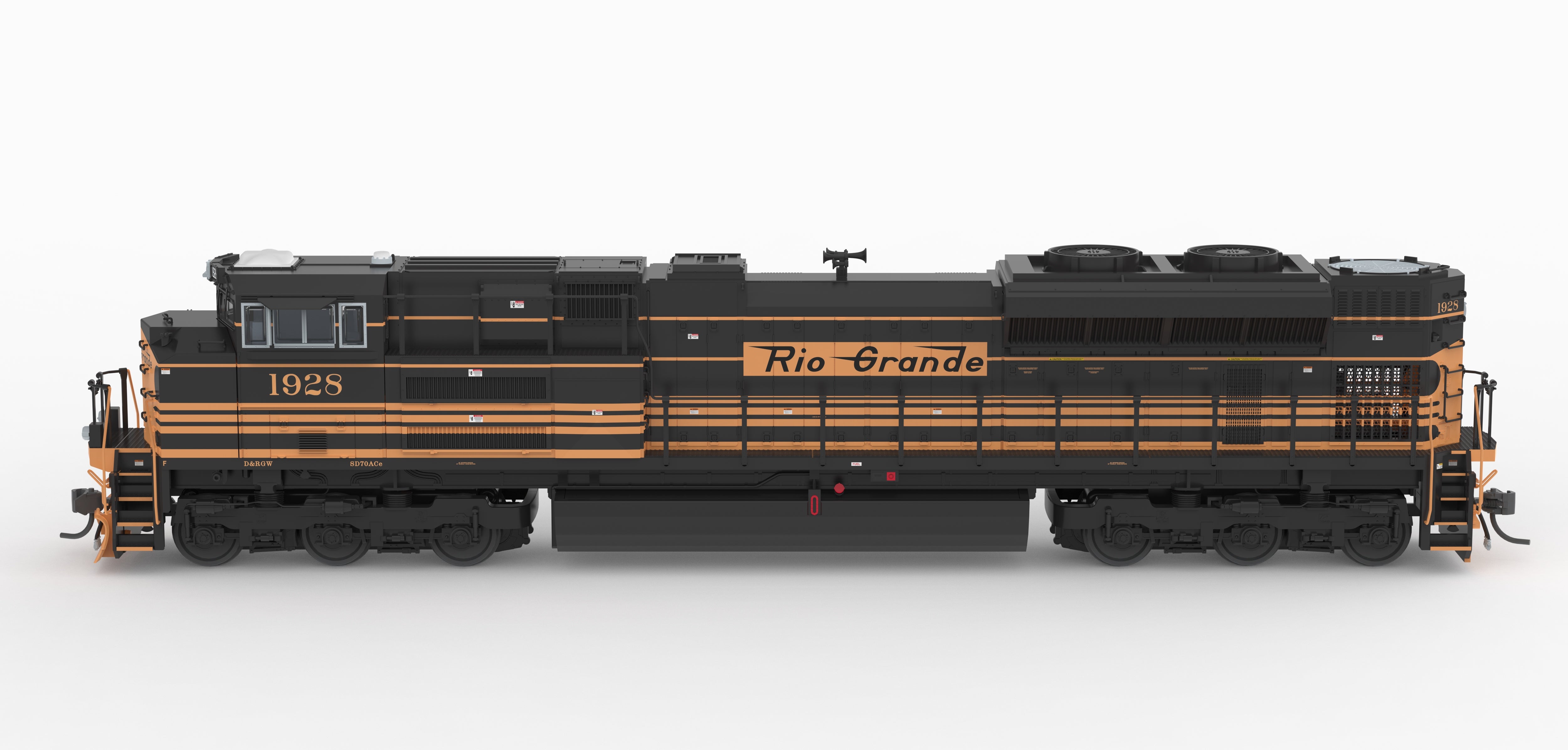 10452 EMD SD70ACe, DRGW 1928, 5-Stripe Scheme, No-Sound / DCC-Ready, HO (Hyacinth Models Exclusive)