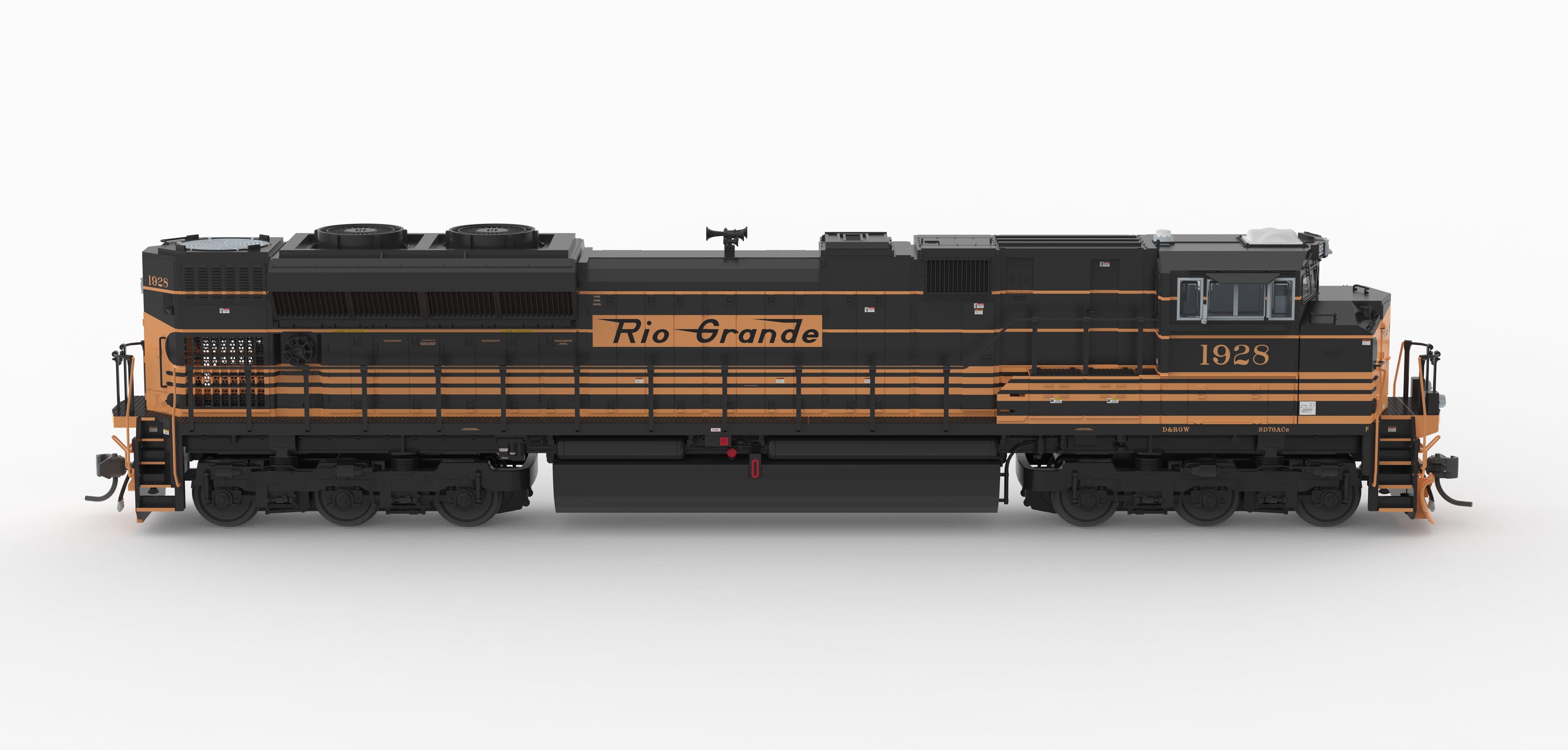 10452 EMD SD70ACe, DRGW 1928, 5-Stripe Scheme, No-Sound / DCC-Ready, HO (Hyacinth Models Exclusive)