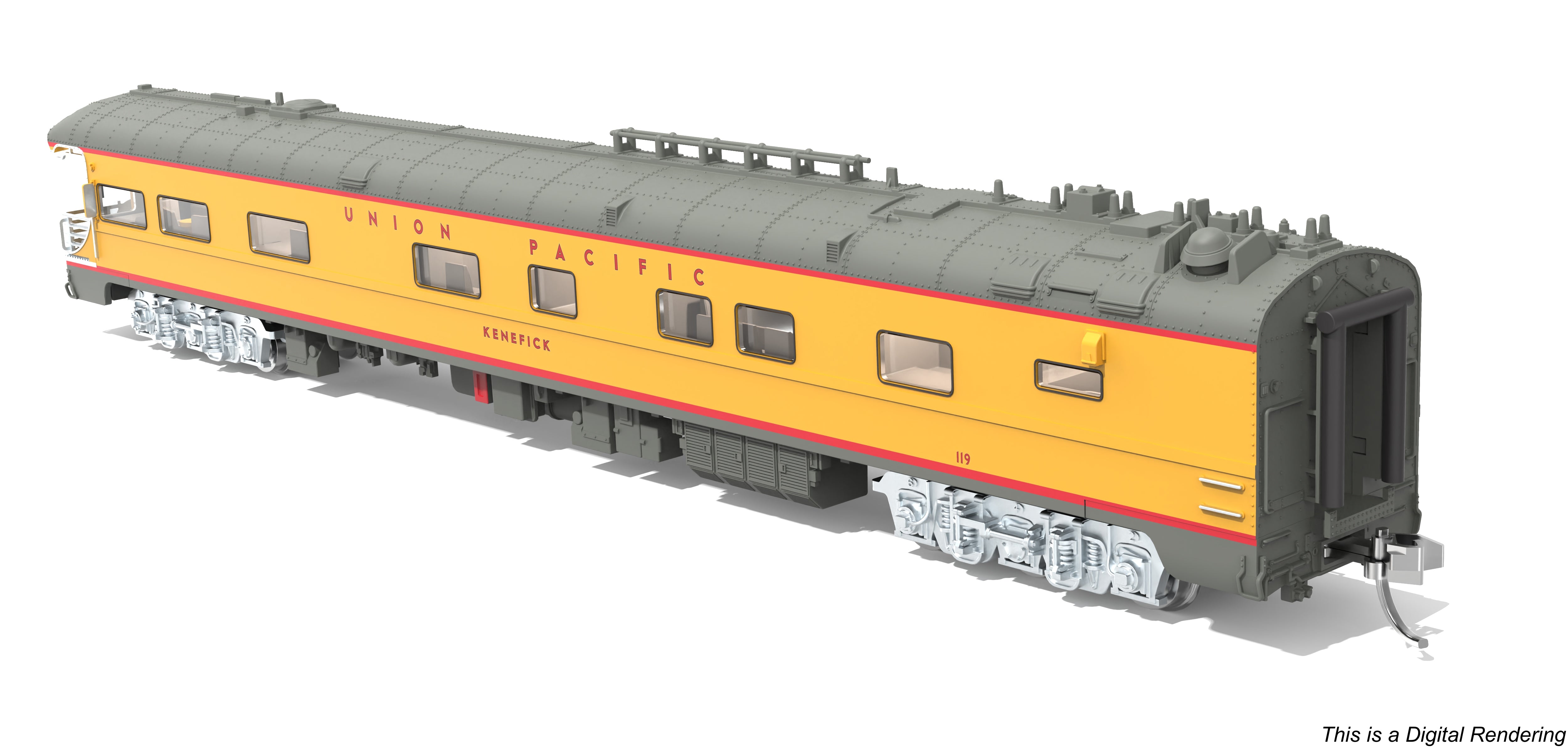 10494 Union Pacific Business Car, UP #119 "Kenefick", Missouri Bicentennial Drumhead, N Scale