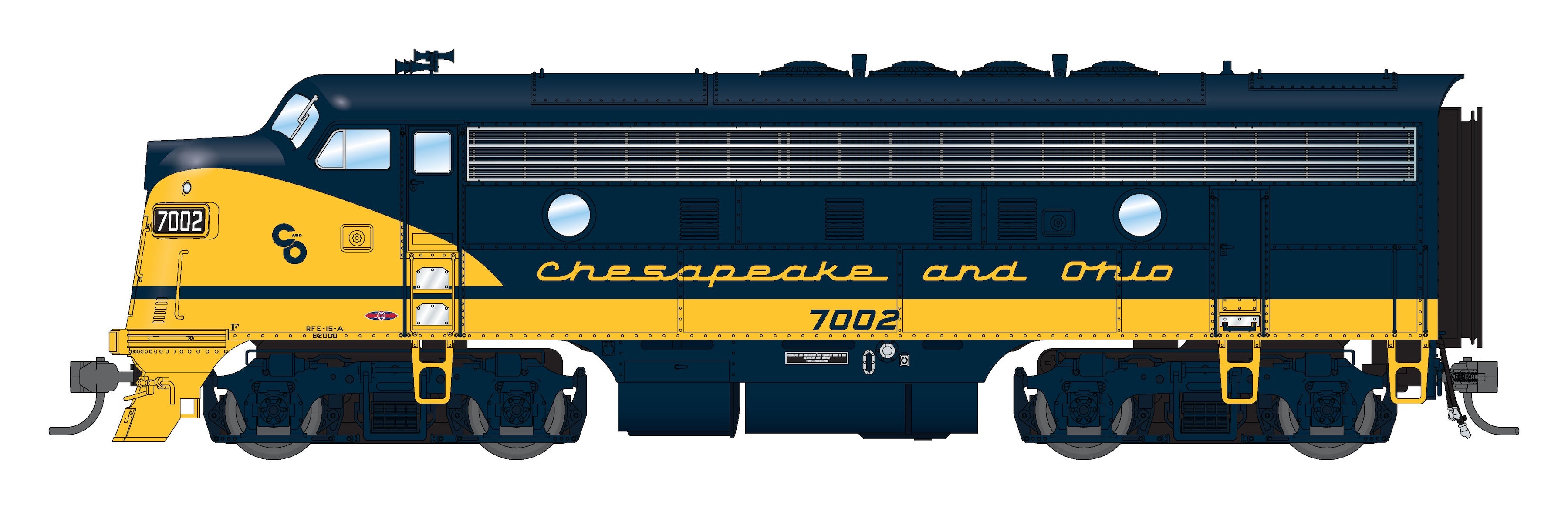 10552 EMD F7A, C&O 7003, Blue w/ Yellow Nose, Paragon4 Sound/DC/DCC, HO