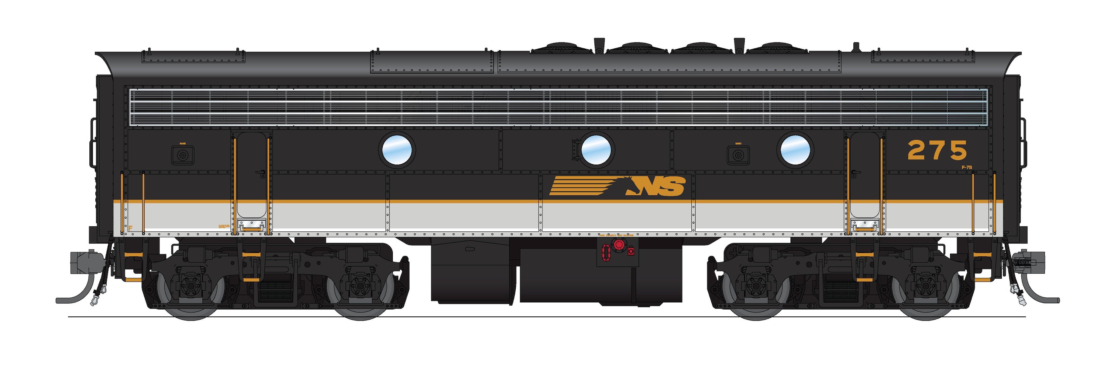 10558 EMD F7B, Norfolk Southern 276, Tuxedo Scheme, Paragon4 Sound/DC/DCC, HO