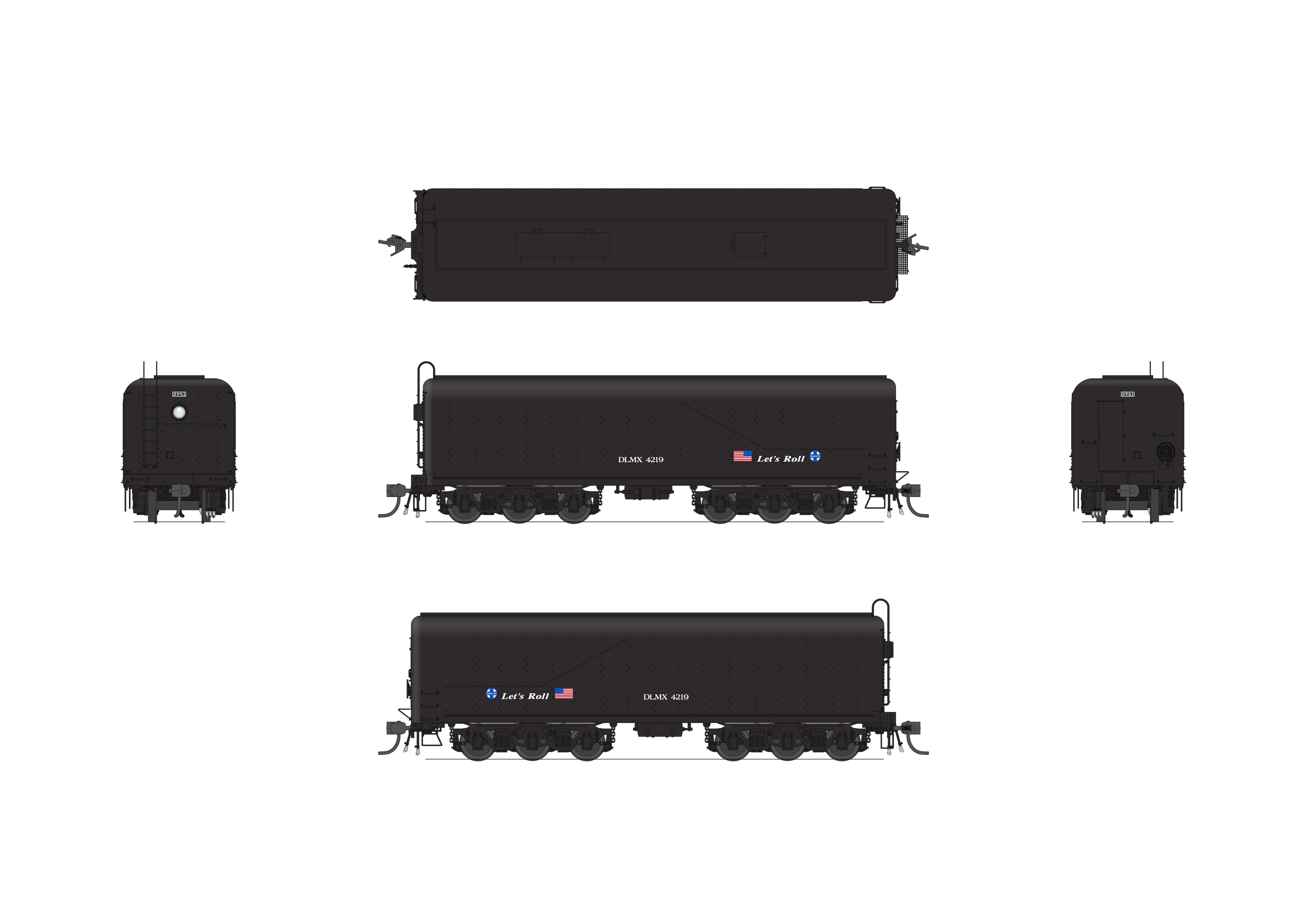 10571 DLMX 4219 Auxiliary Water Tender, "Let's Roll" ATSF, HO Scale