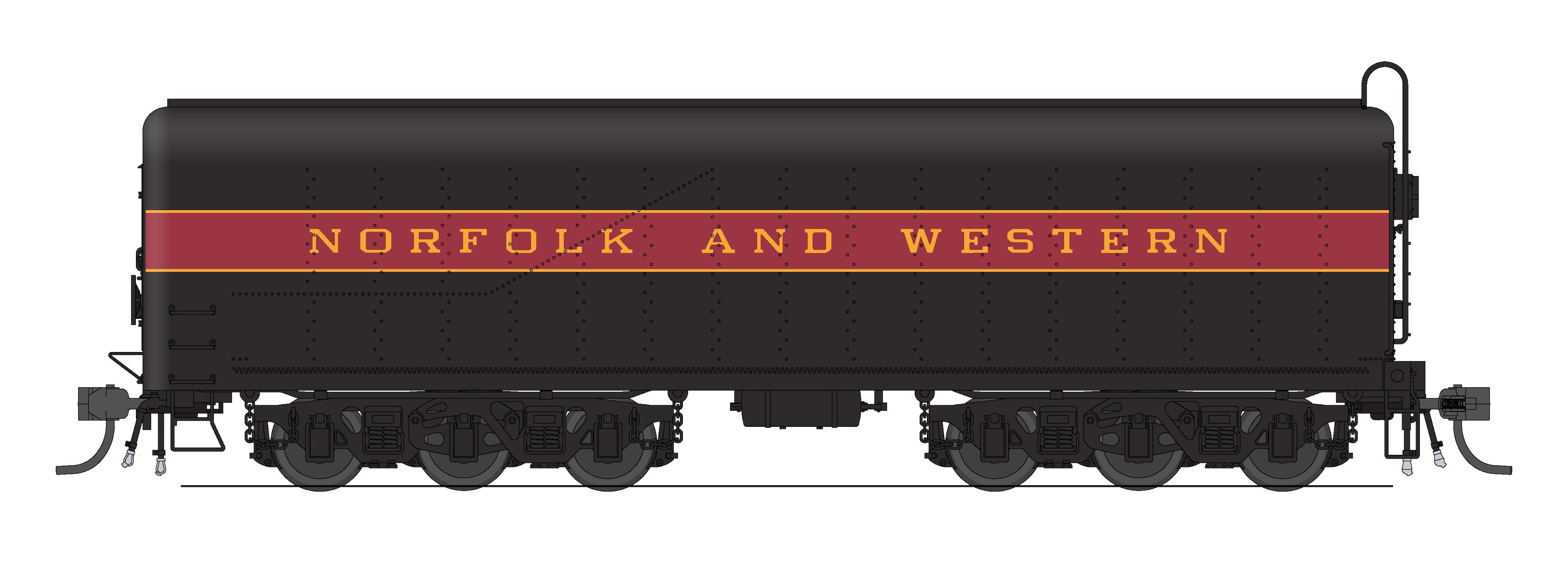 10577 Norfolk & Western Auxiliary Water Tender, Maroon Band, #220166, HO Scale (NP)
