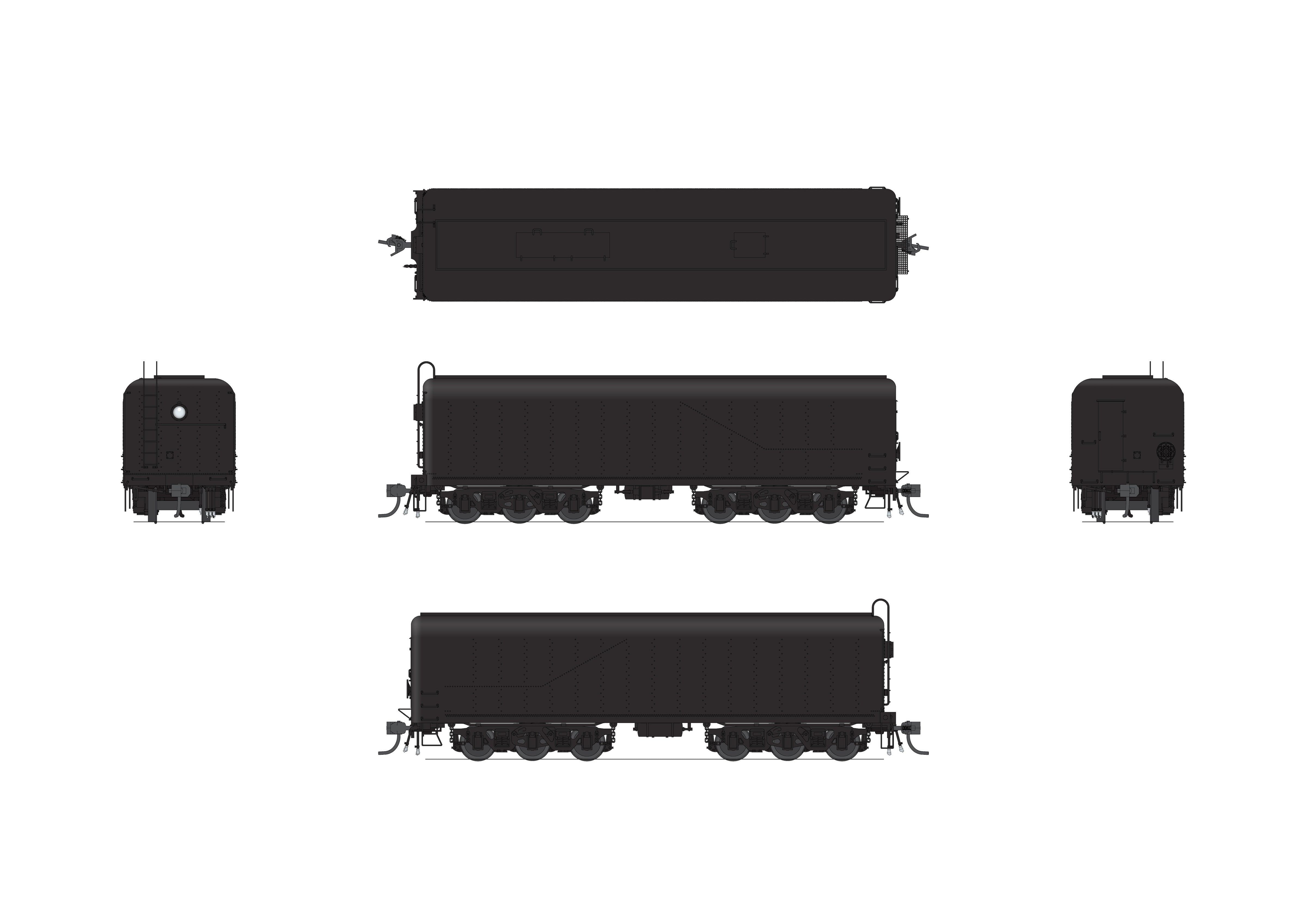 10579 DLMX Auxiliary Water Tender, Painted Black, Unlettered, HO Scale