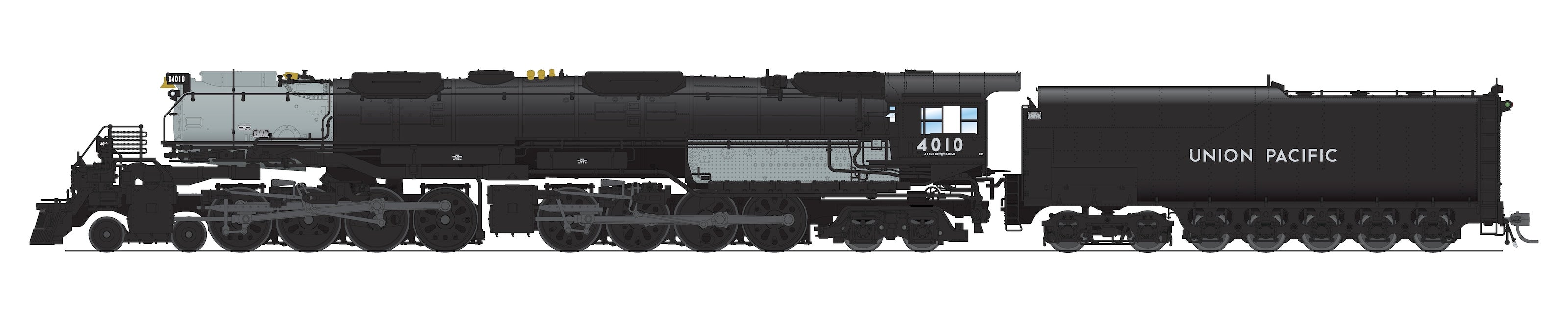 10607 UP Big Boy 4-8-8-4, #4010, 1941 Appearance w/ As-Delivered Aftercooler, 25-C-100 Coal Tender, No-Sound / DCC-Ready, HO