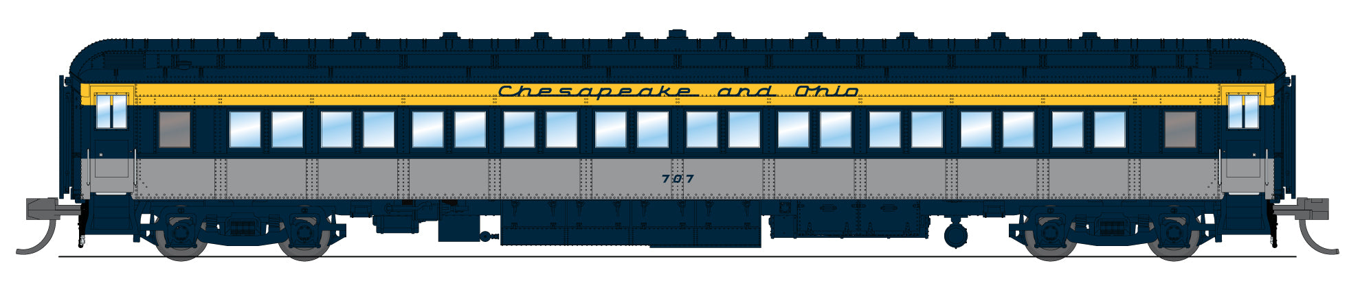 10760 C&O Heavyweight 5-Car Passenger Set, Tri-Color Scheme, N Scale