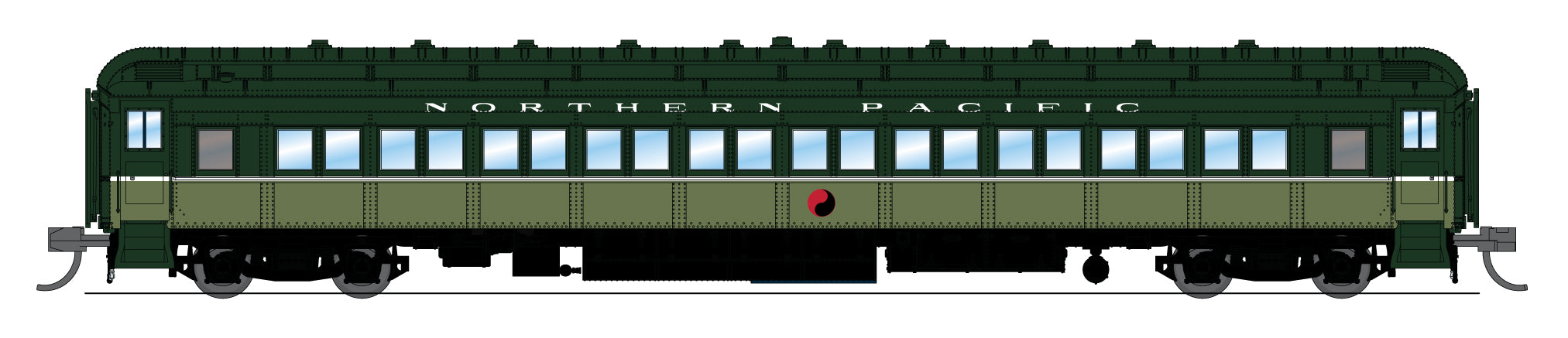 10763 NP Heavyweight 5-Car Passenger Set, Loewy Two-Tone Green, N Scale