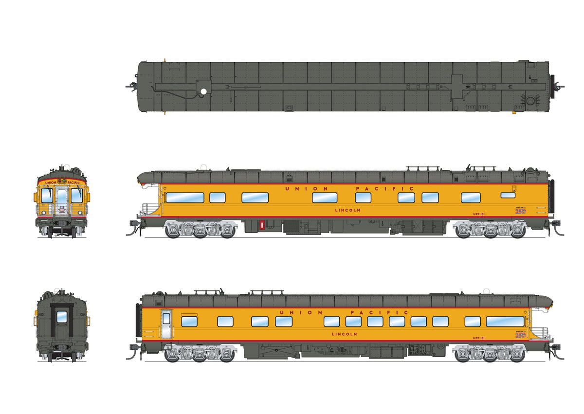 10848 Union Pacific Business Car, UP #101, "Lincoln", Big Boy East Coast w/ Shield, HO Scale