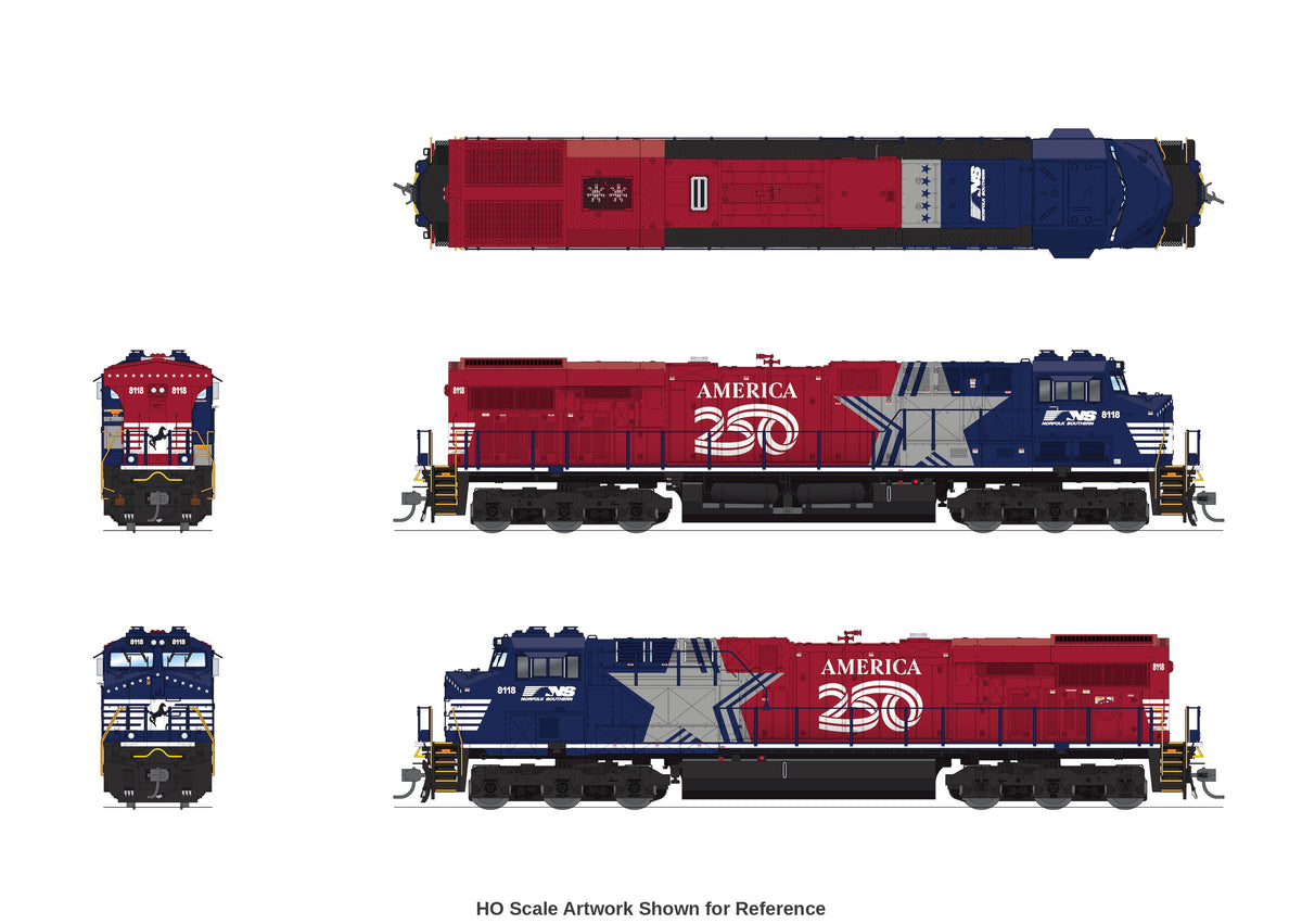 10876 GE ES44AC, NS #8118, "The Stars & Stripes" America250 Series, Paragon4 Sound/DC/DCC, N