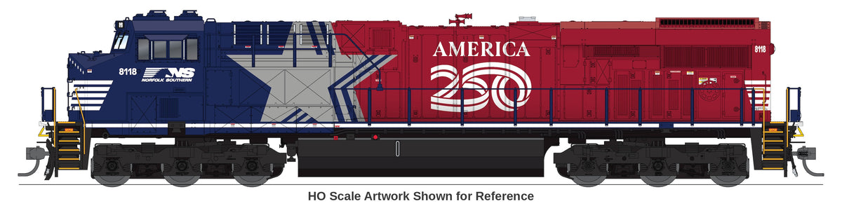 10877 GE ES44AC, NS #8118, "The Stars & Stripes" America250 Series, No-Sound / DCC-Ready, N