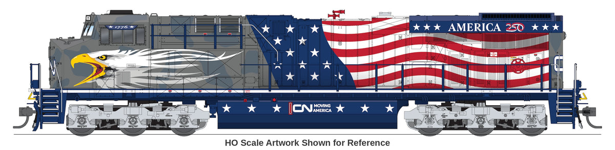 10885 GE ES44AC, CN #1776, "Screaming Eagle" America250 Series, No-Sound / DCC-Ready, N