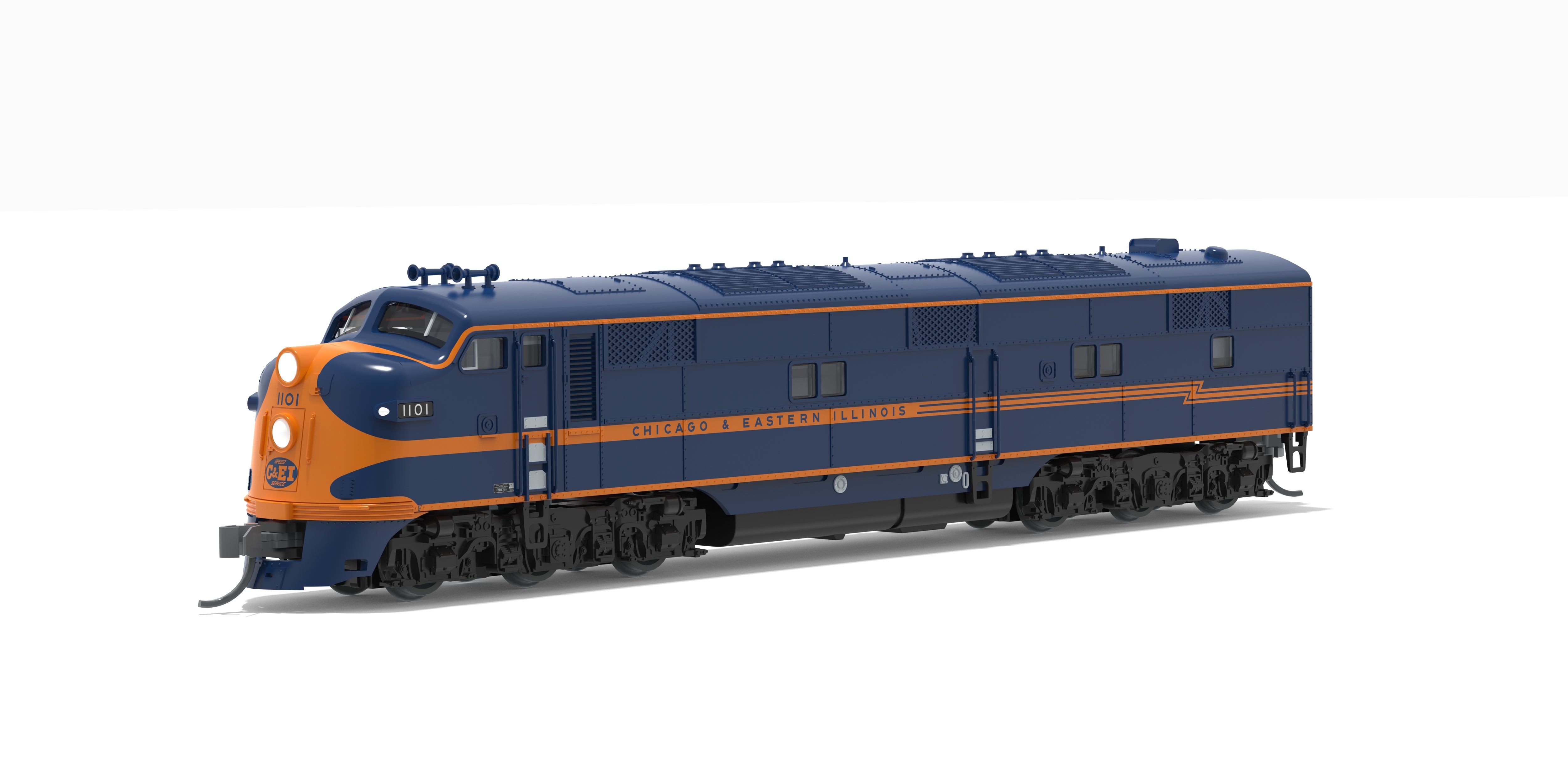 10252 EMD E7A, C&EI 1100, Blue & Orange, No-Sound / DCC-Ready, N (Pioneer Trains Exclusive)